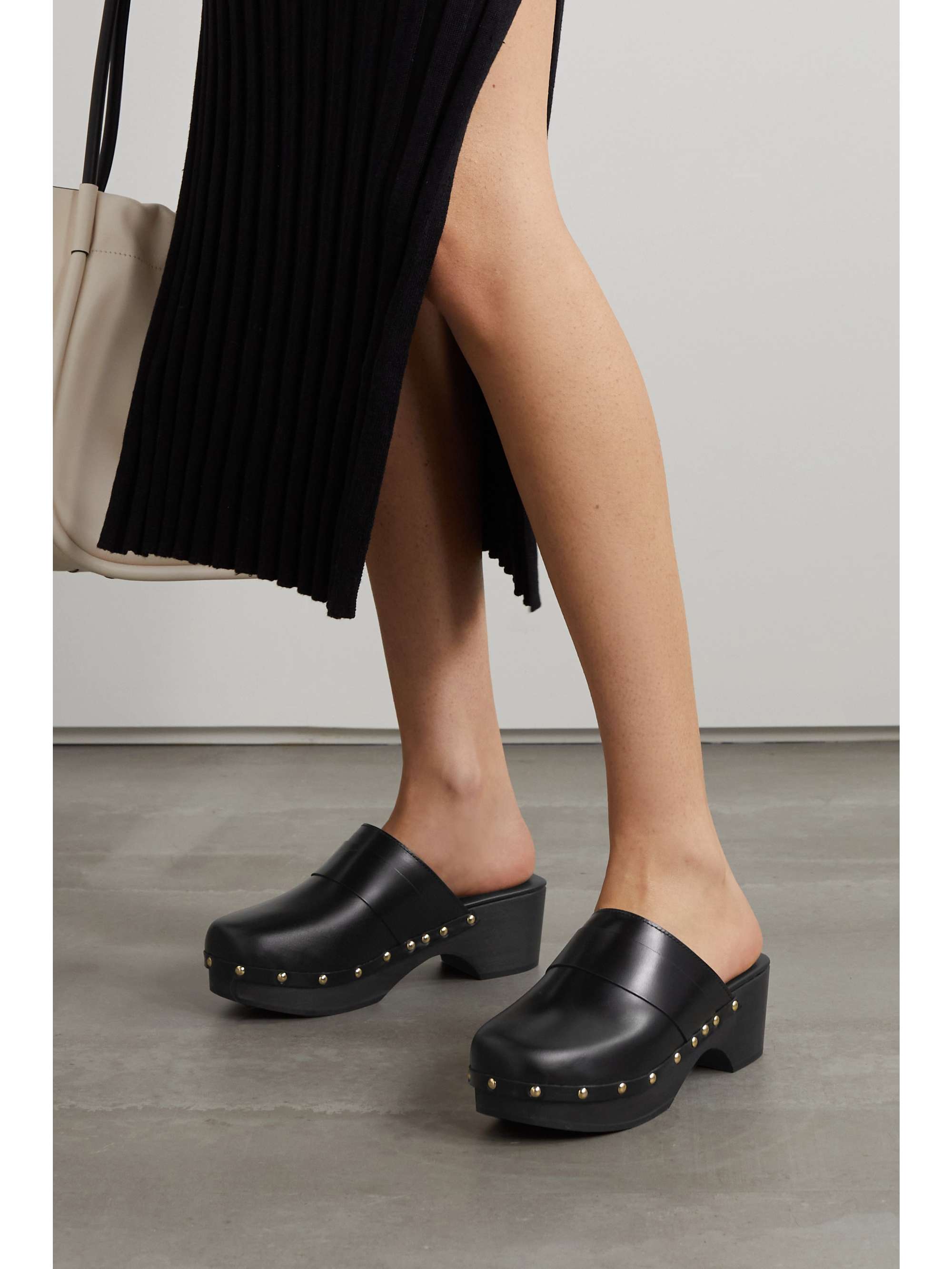 AEYDE Bibi studded leather clogs