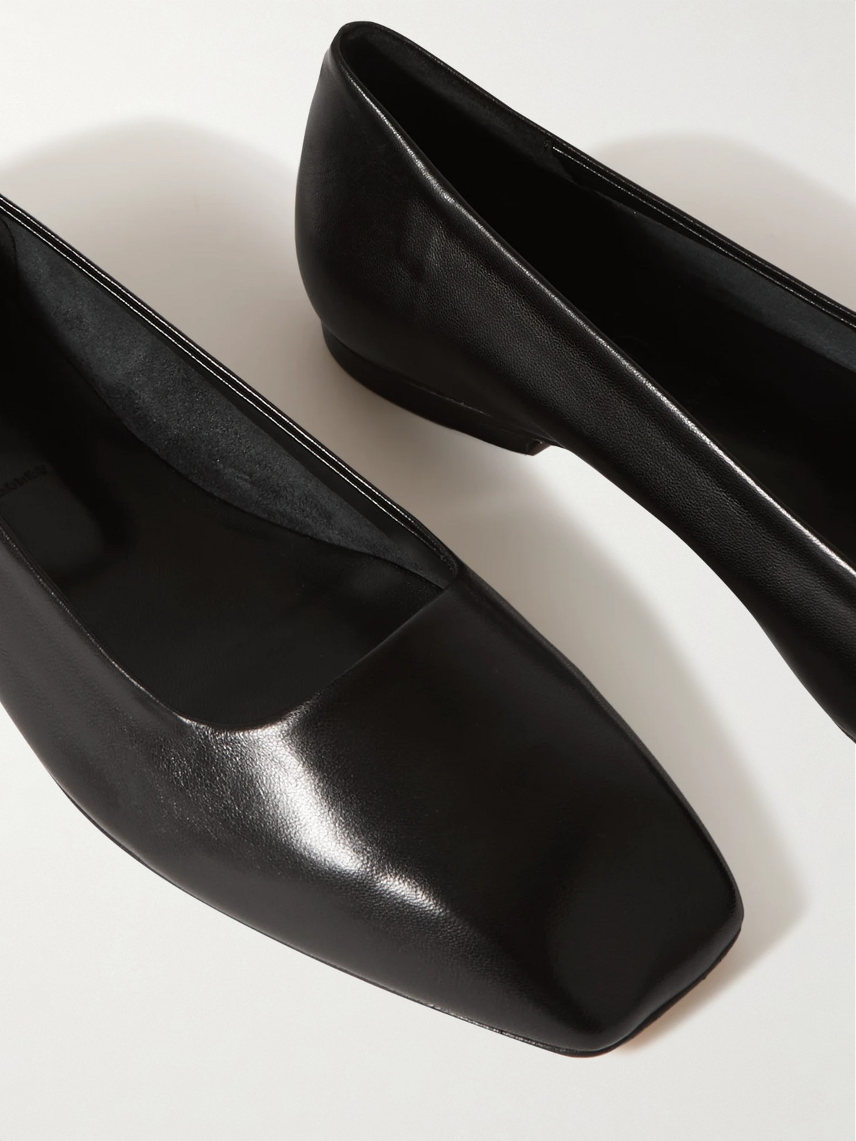 Shop Aeyde Ida Leather Ballet Flats In Black