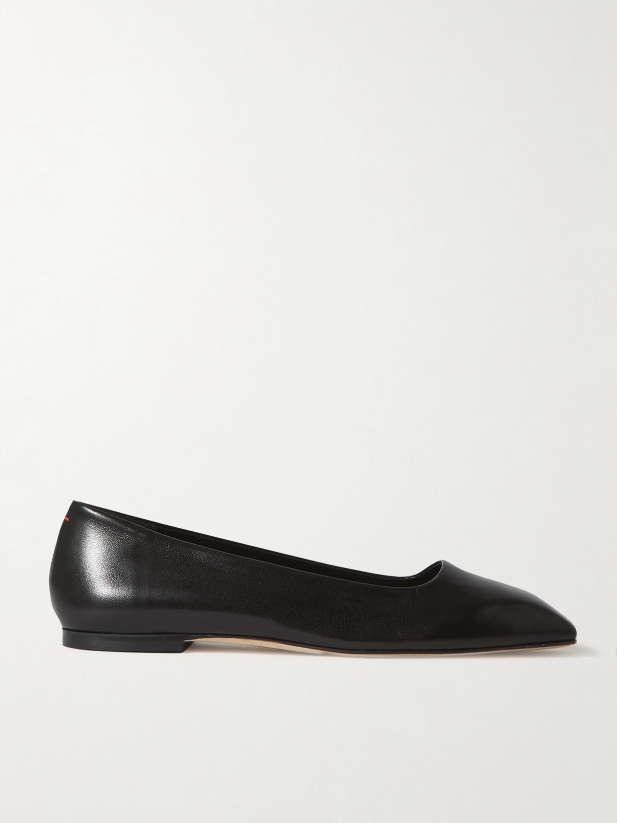 Shop Aeyde Ida Leather Ballet Flats In Black