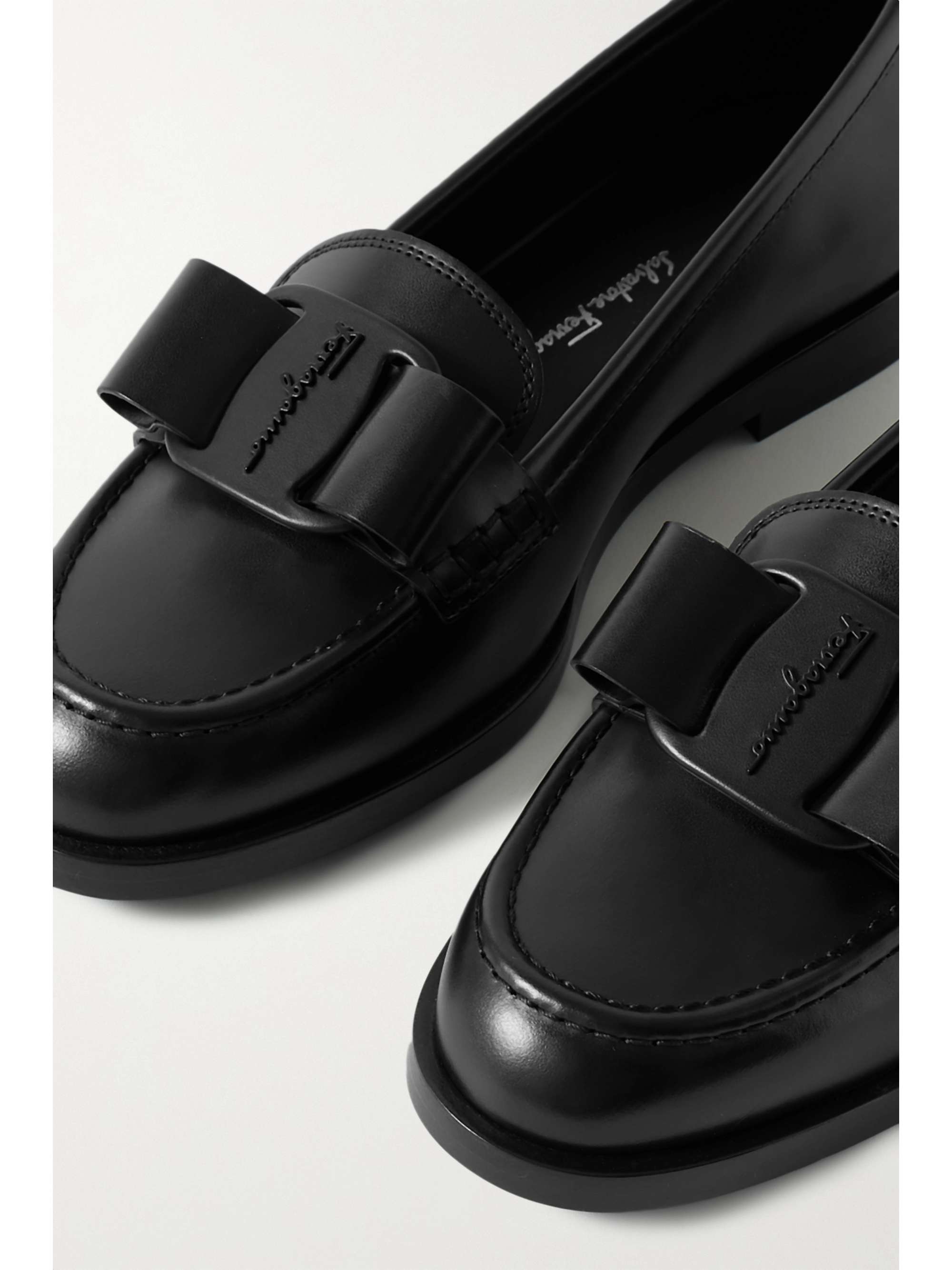 FERRAGAMO Vivaldo bow-detailed leather loafers