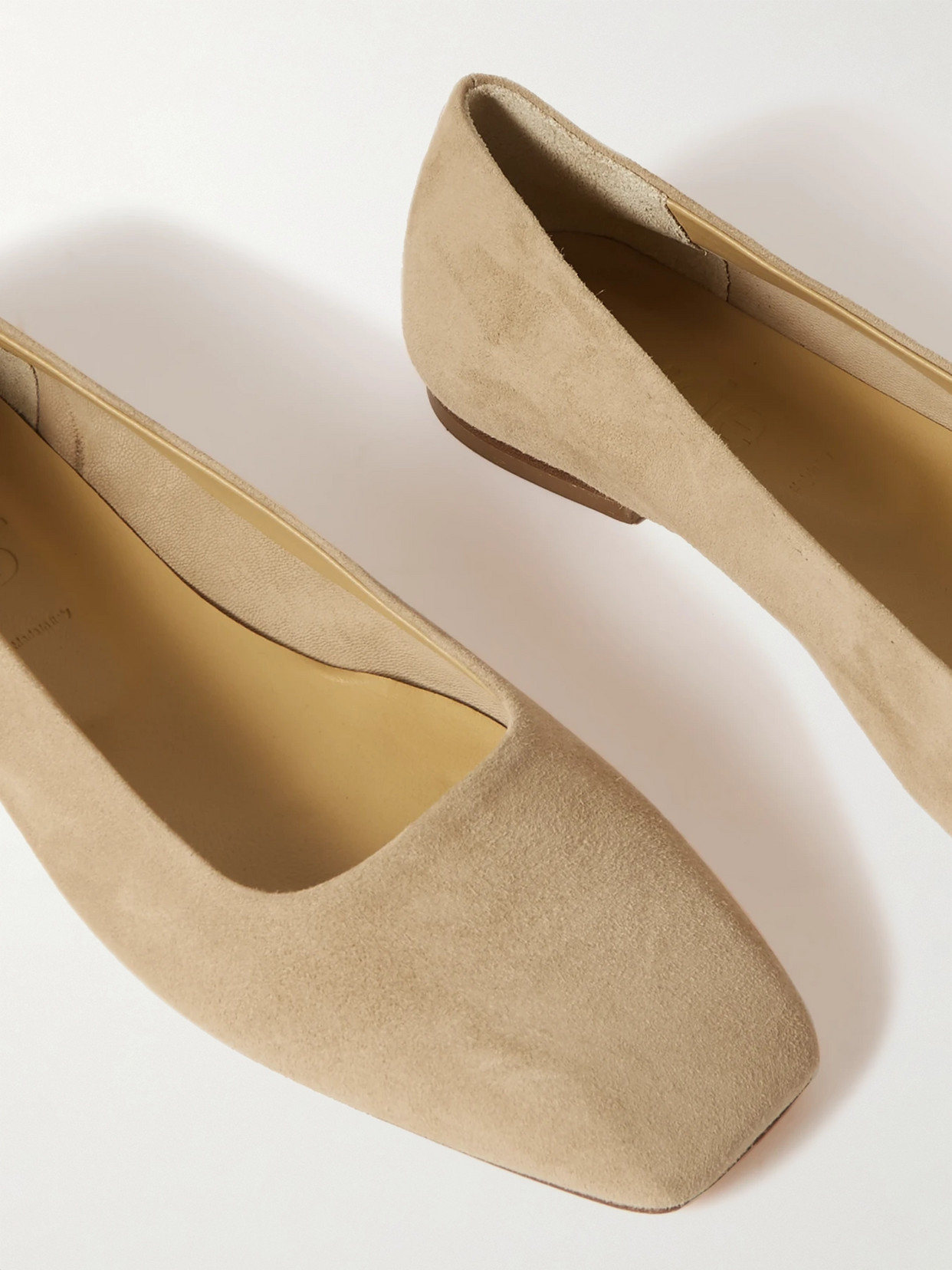 Shop Aeyde Ida Suede Ballet Flats In Neutrals