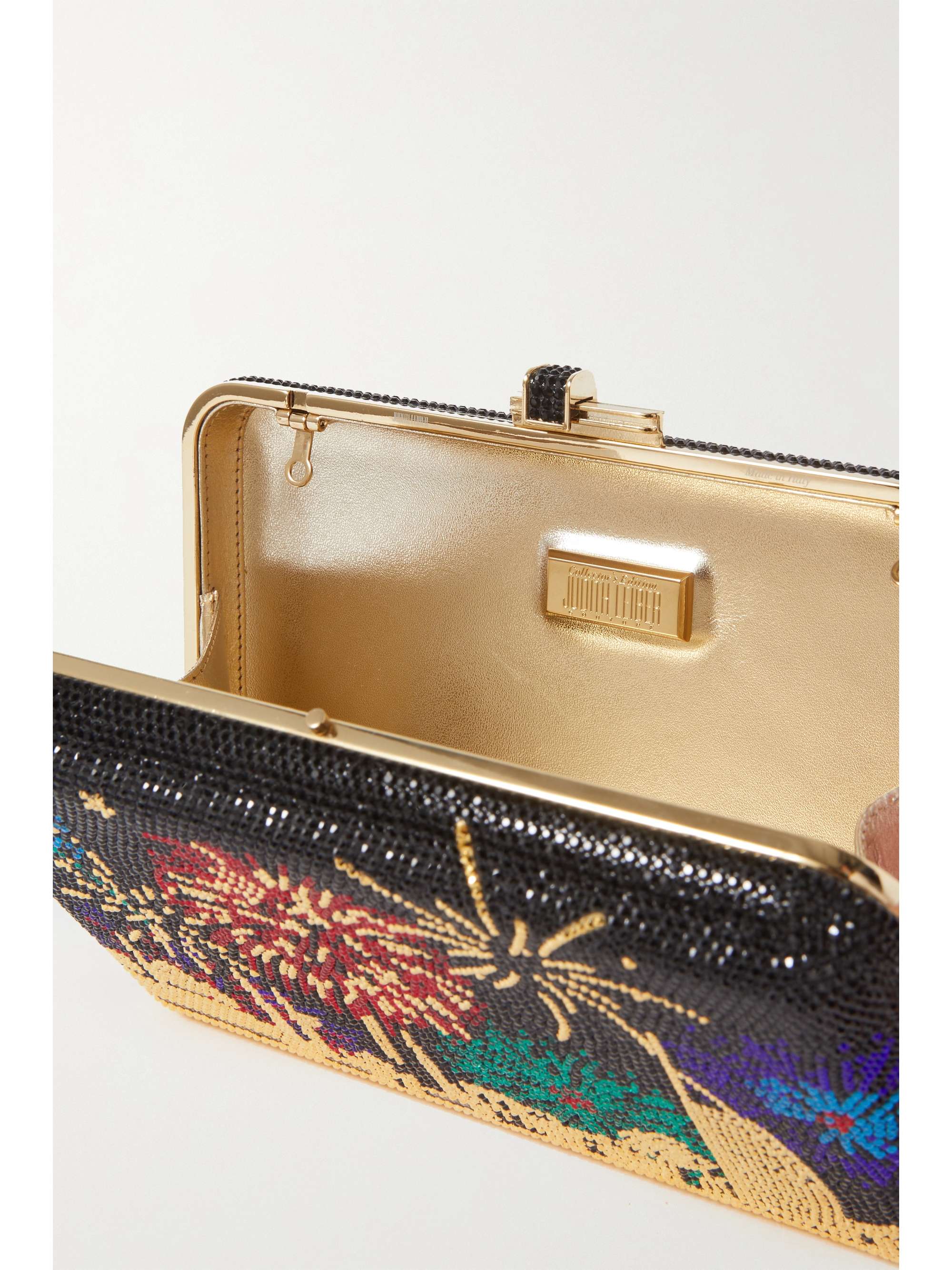 JUDITH LEIBER COUTURE Emirates crystal-embellished silver-tone clutch