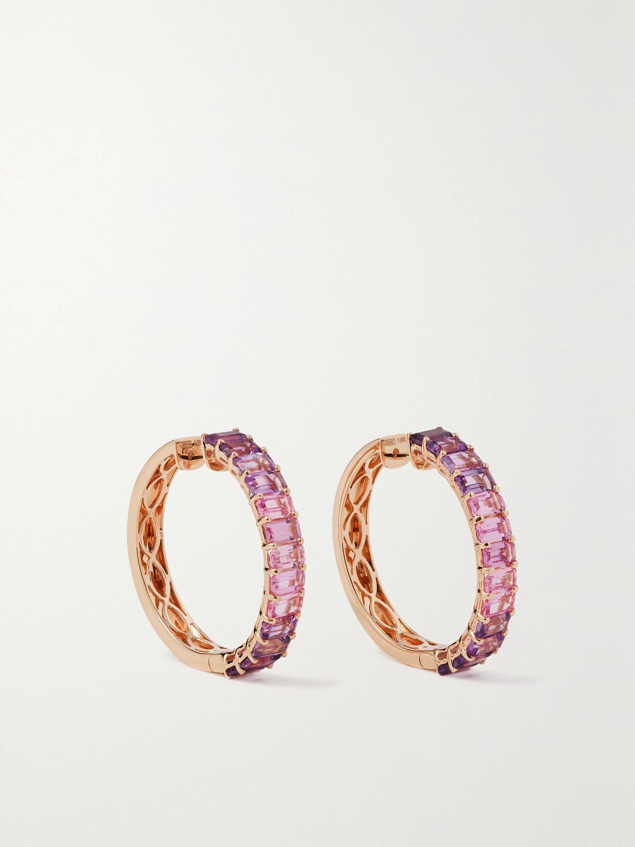 SHAY 18-karat Rose Gold Sapphire Hoop Earrings