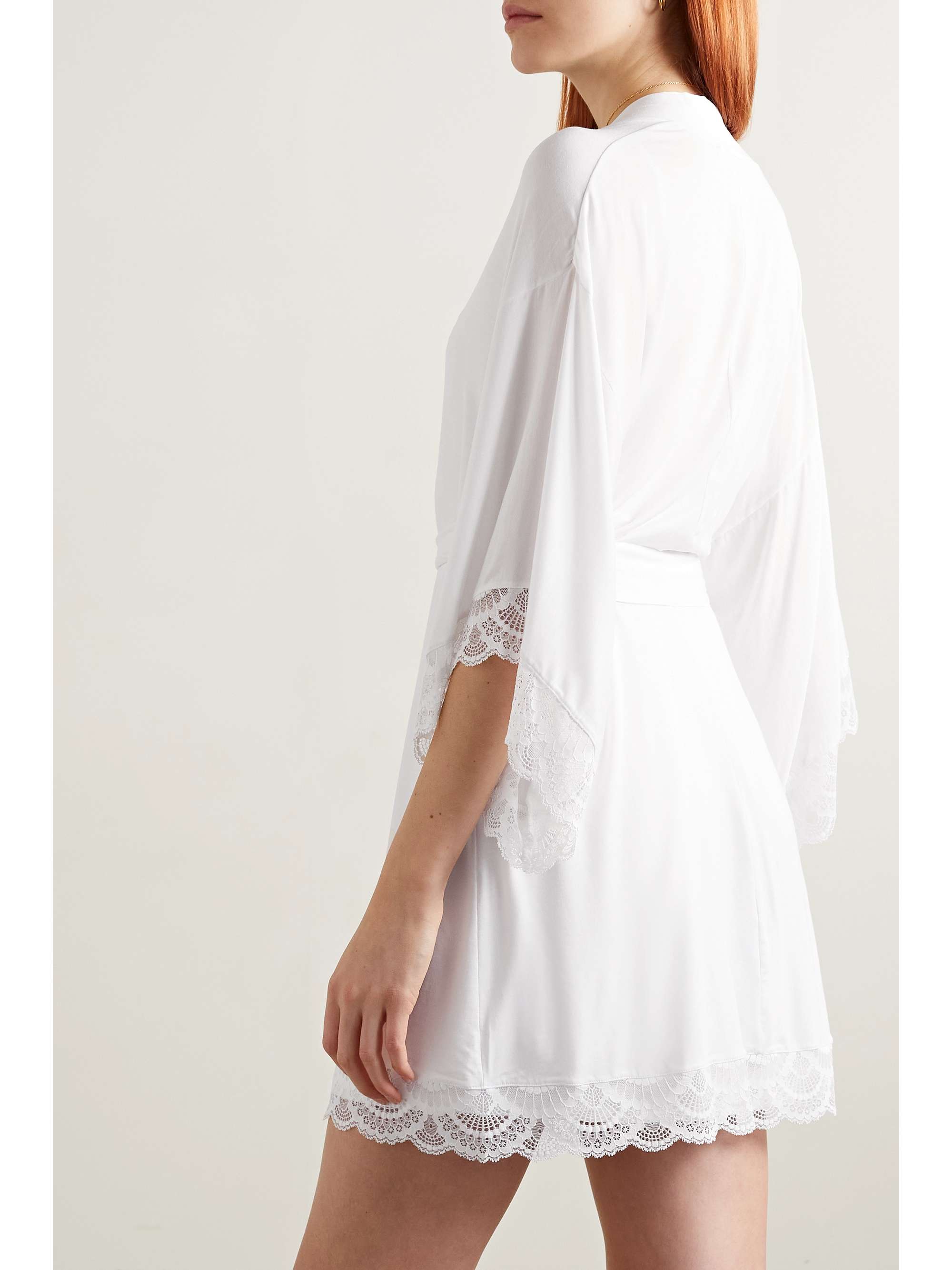 EBERJEY The Mademoiselle lace-trimmed stretch-TENCEL modal robe