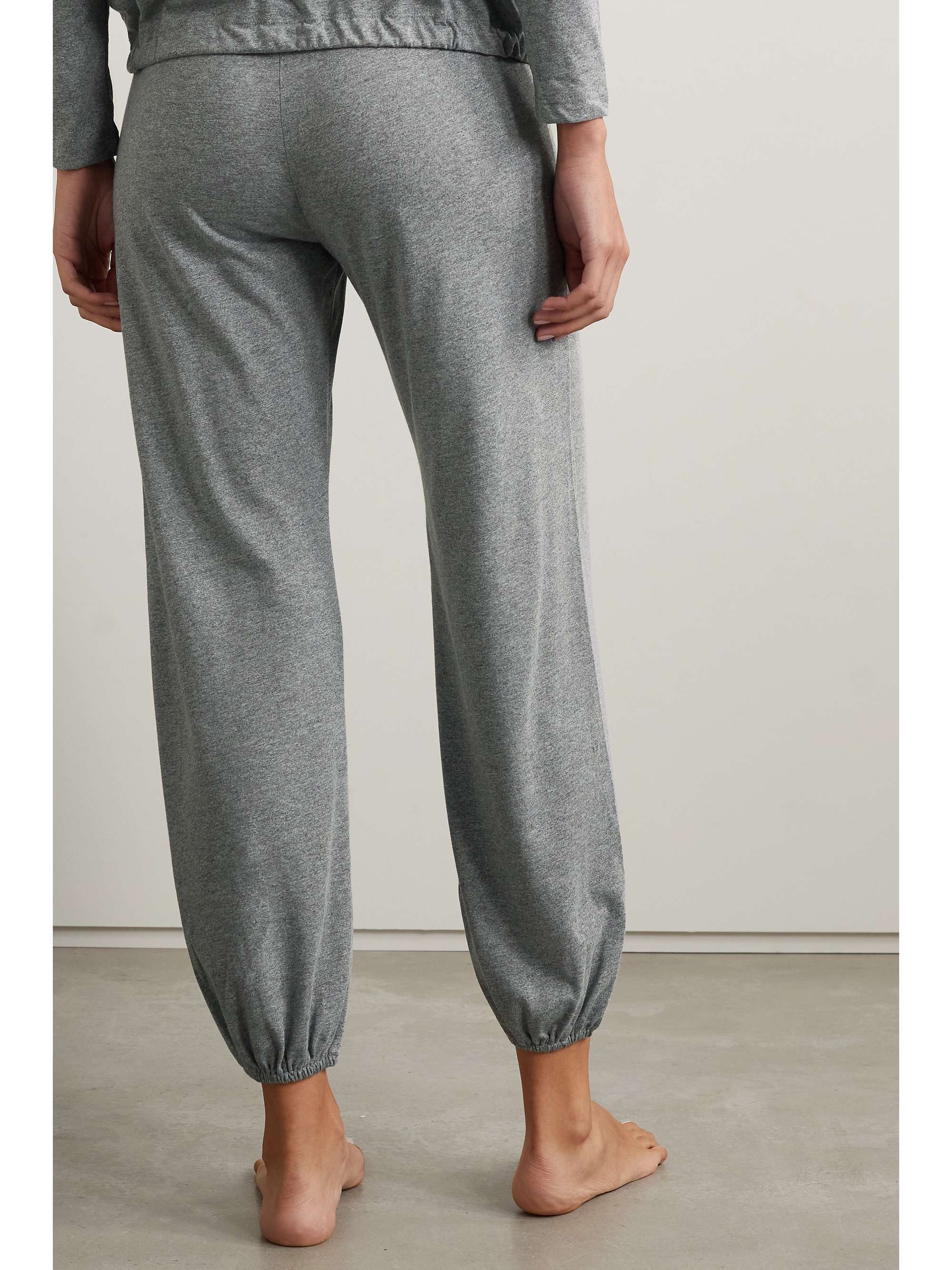 Gray Heather cotton-blend jersey pajama 
