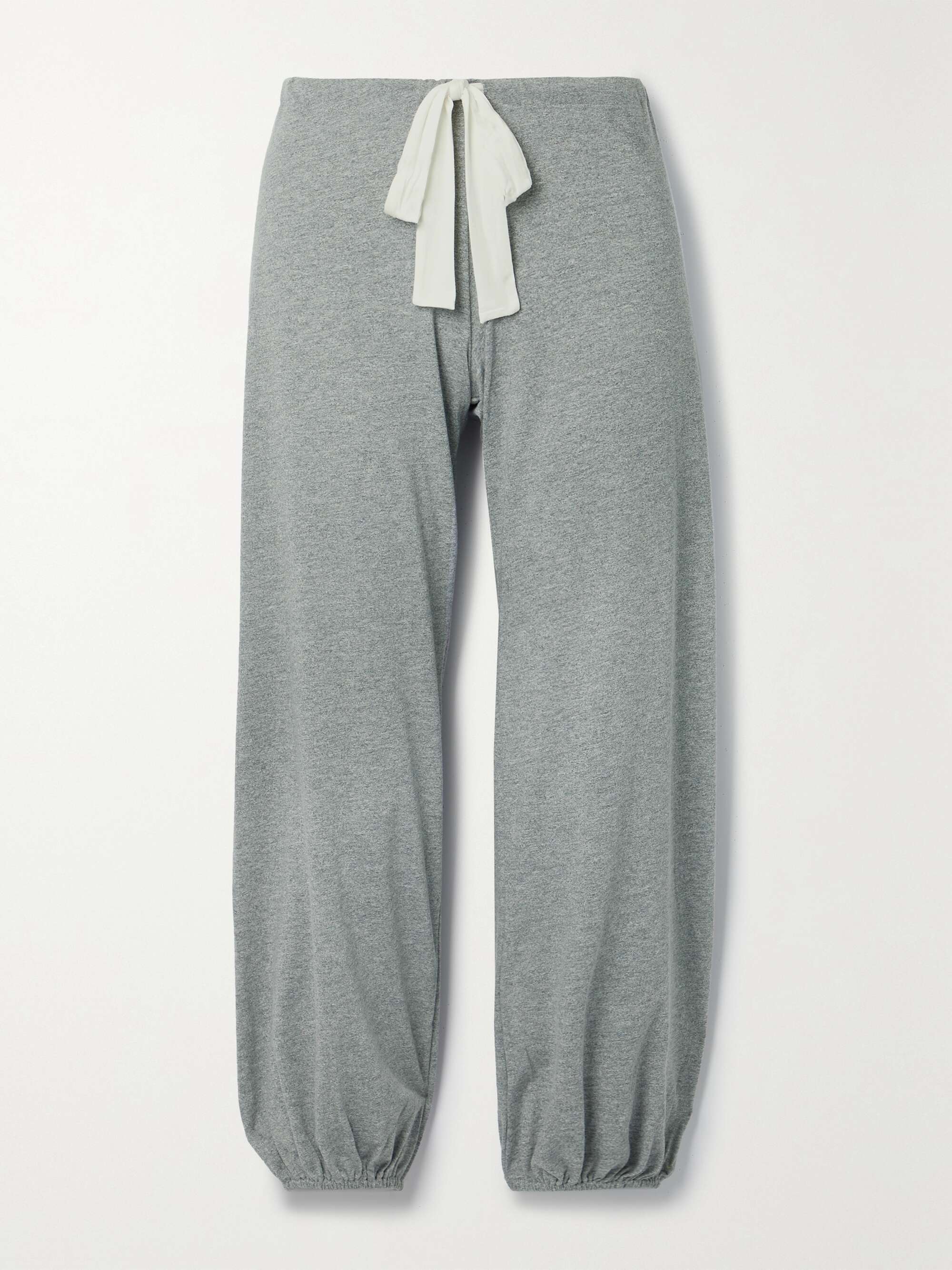 Gray Heather cotton-blend jersey pajama 