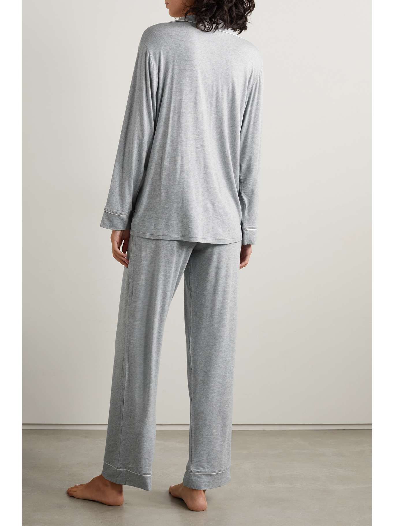 EBERJEY Gisele piped stretchmodal pajama set NETAPORTER