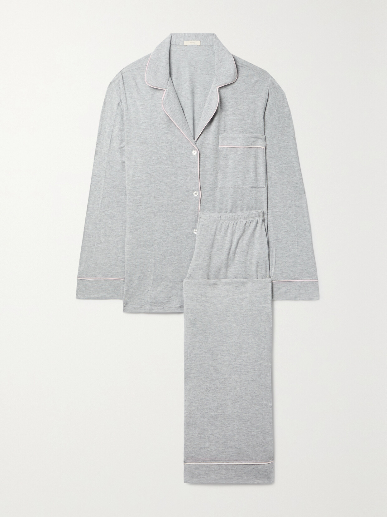Eberjey Gisele Piped Stretch-modal Pajama Set - Gray