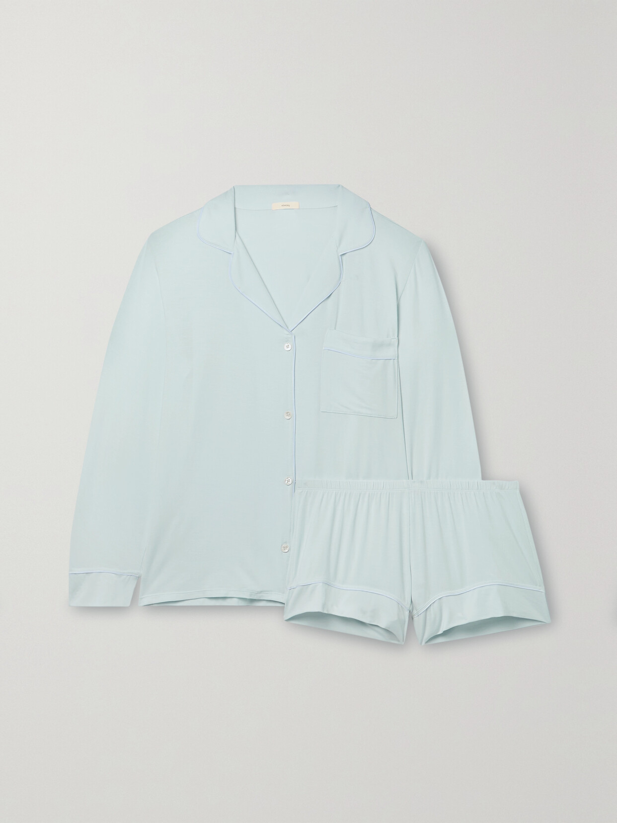 Eberjey Gisele Piped Stretchmodal Pajama Set In Blue ModeSens