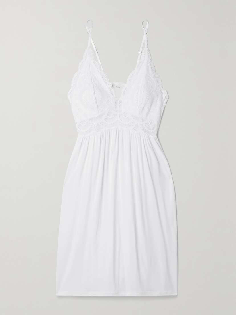 Eberjey The Mademoiselle Lace-trimmed Stretch-tencel Modal Chemise