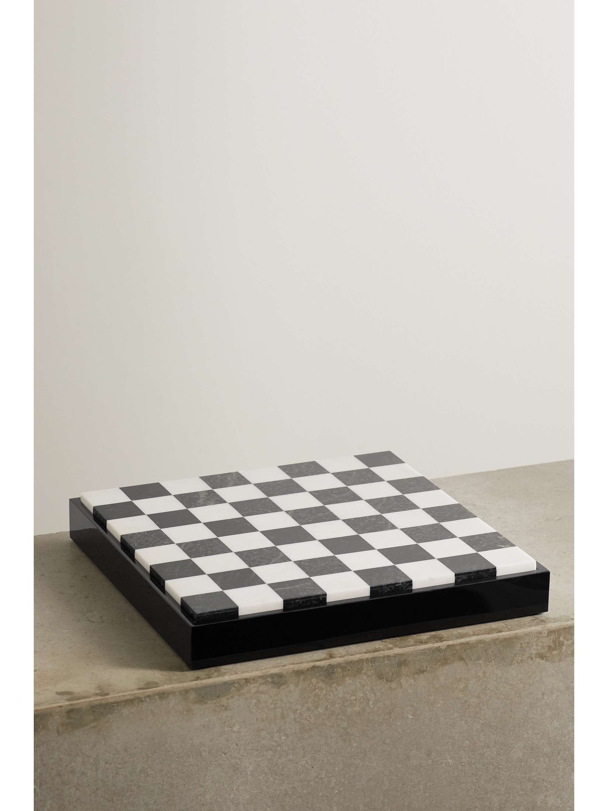 L'OBJET Gold-plated brass, wood and marble chess set