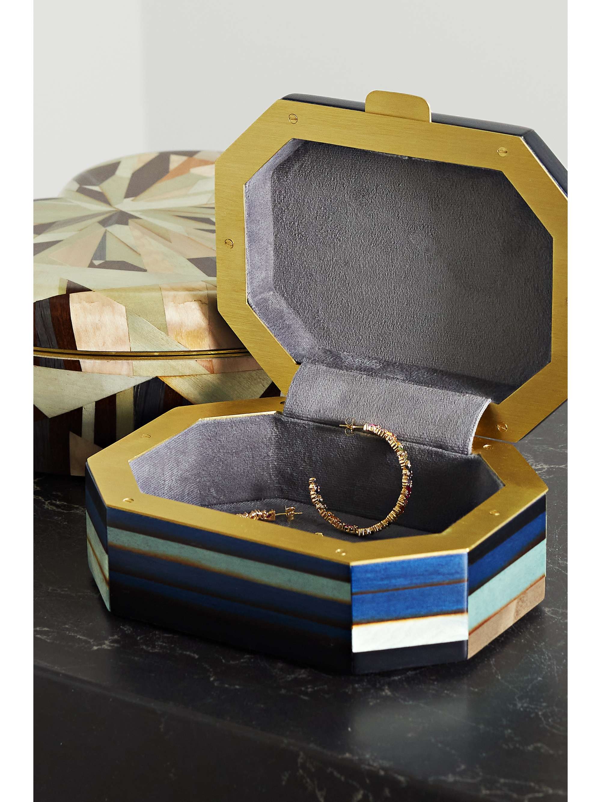 SILVIA FURMANOVICH Small marquetry wood jewelry box