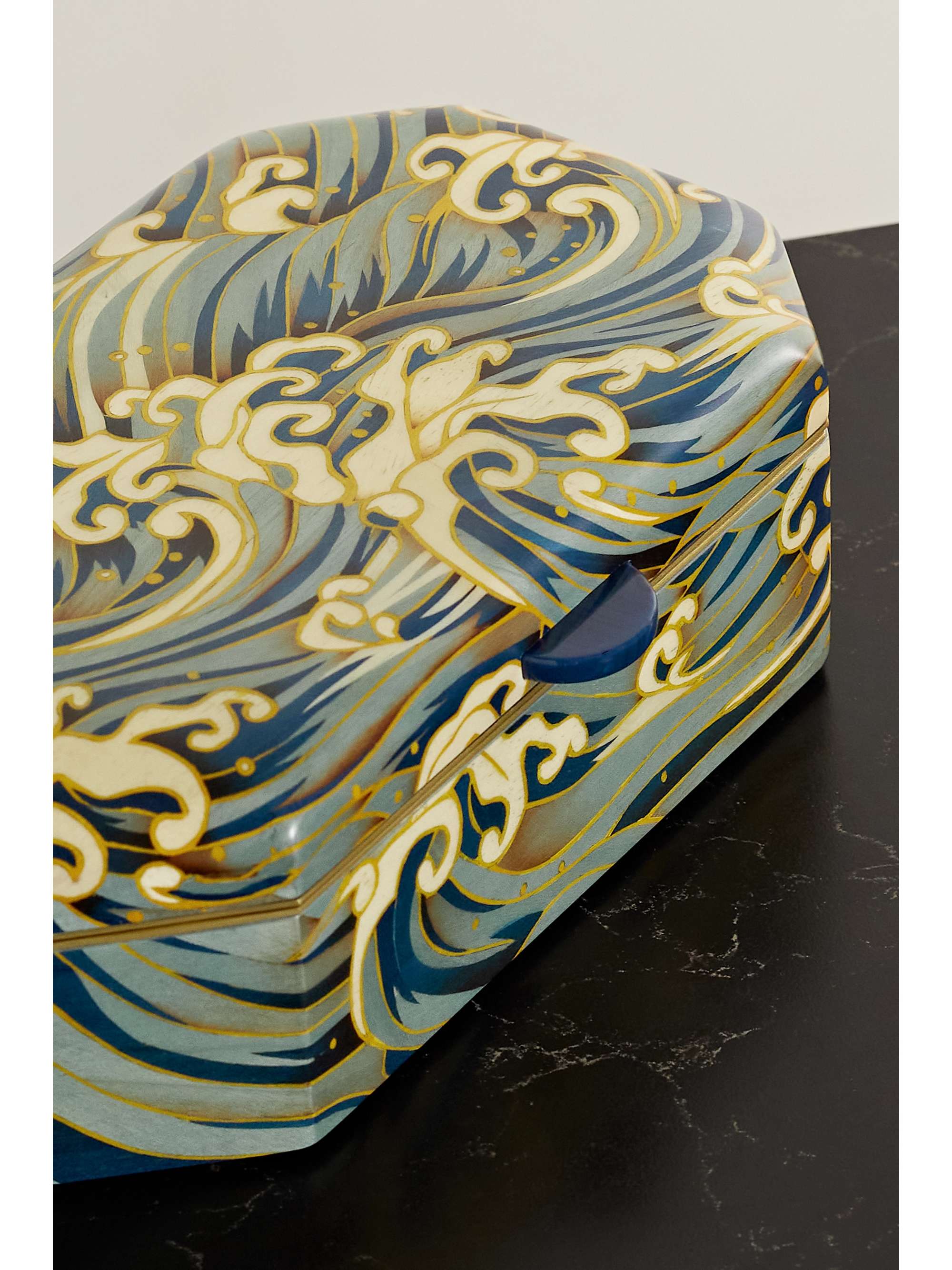 SILVIA FURMANOVICH Marquetry wood, gold-tone and agate jewelry box