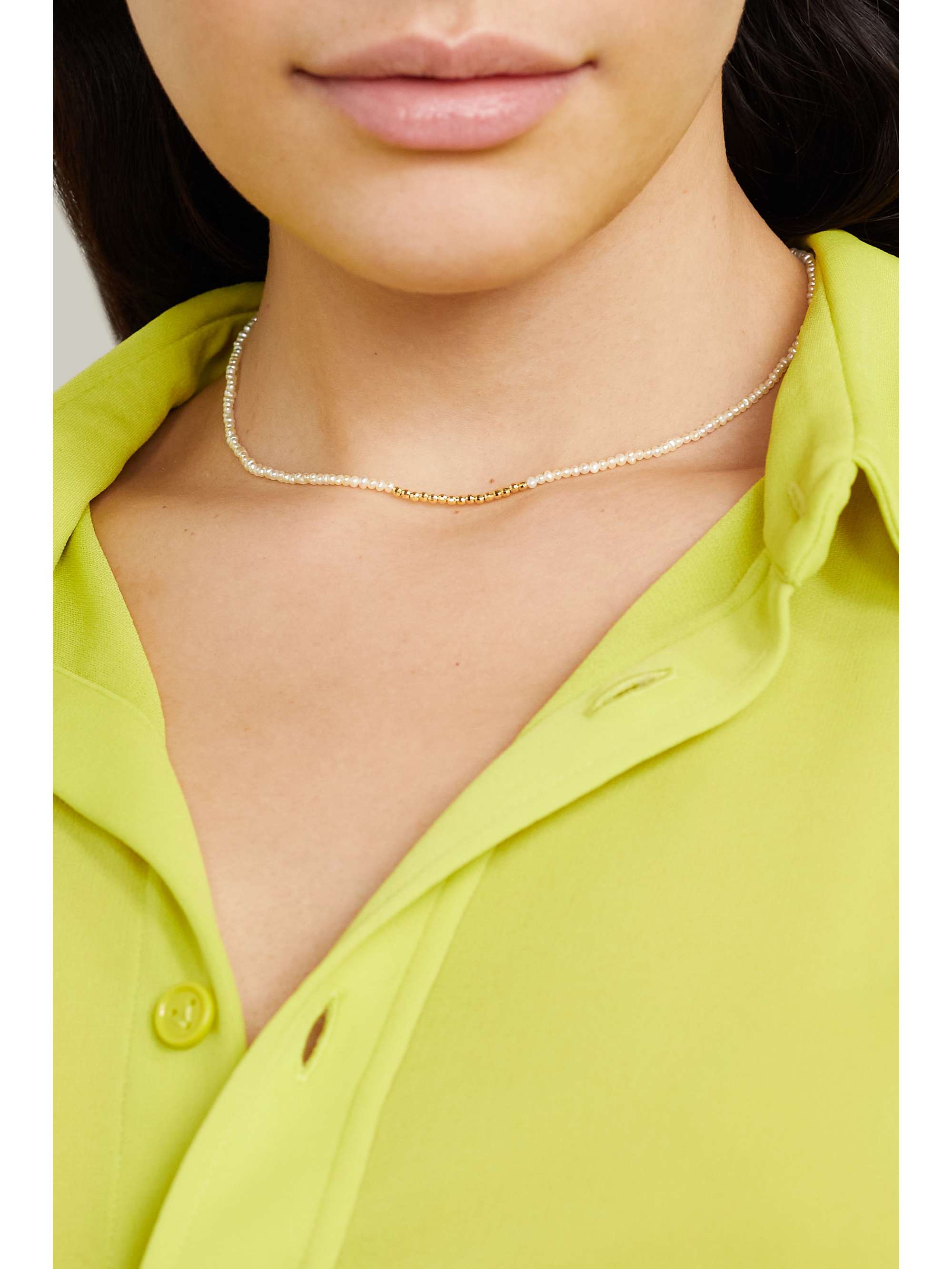 Gold 14-karat gold pearl necklace 
