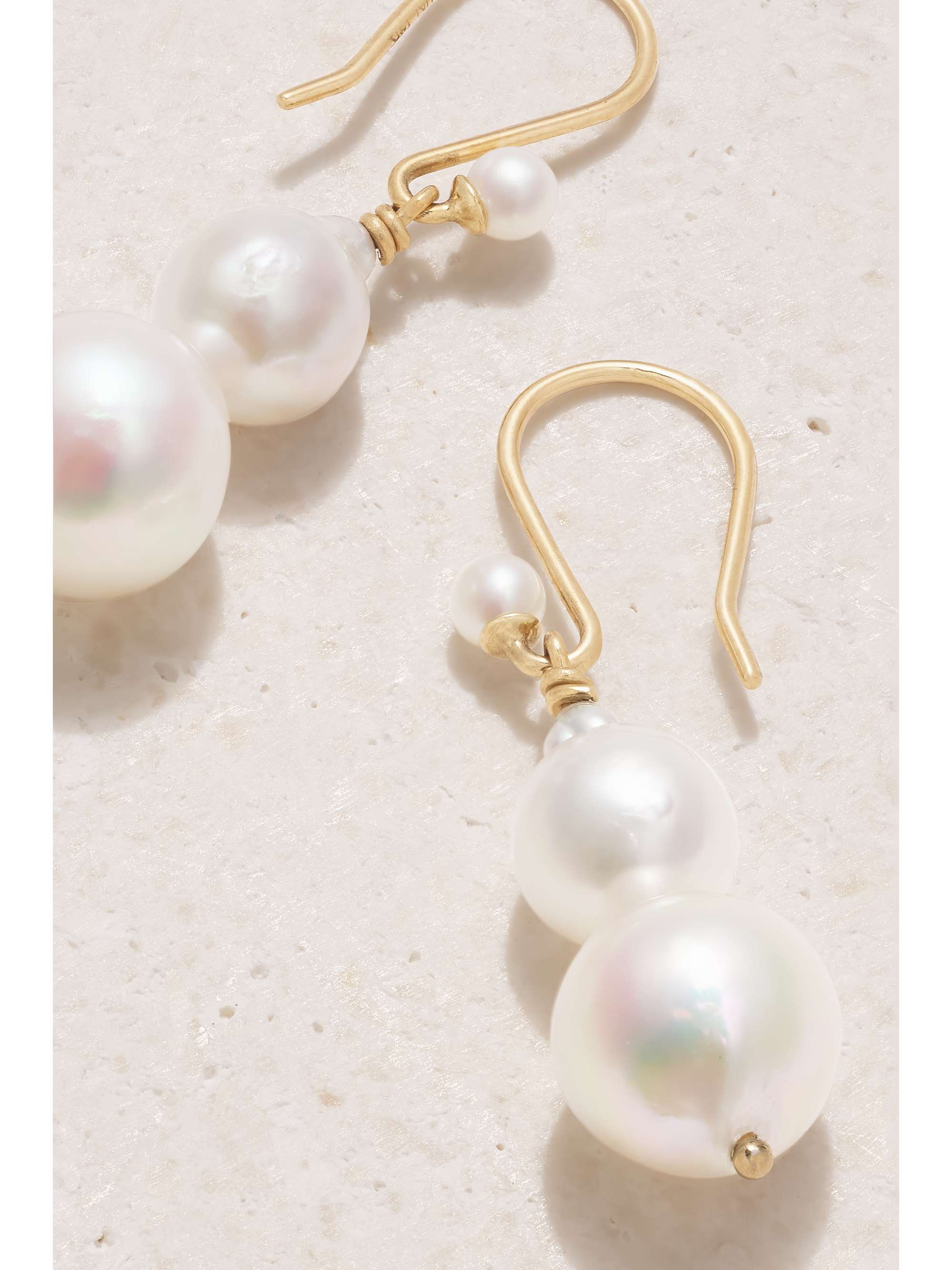 MIZUKI 14-karat gold pearl earrings