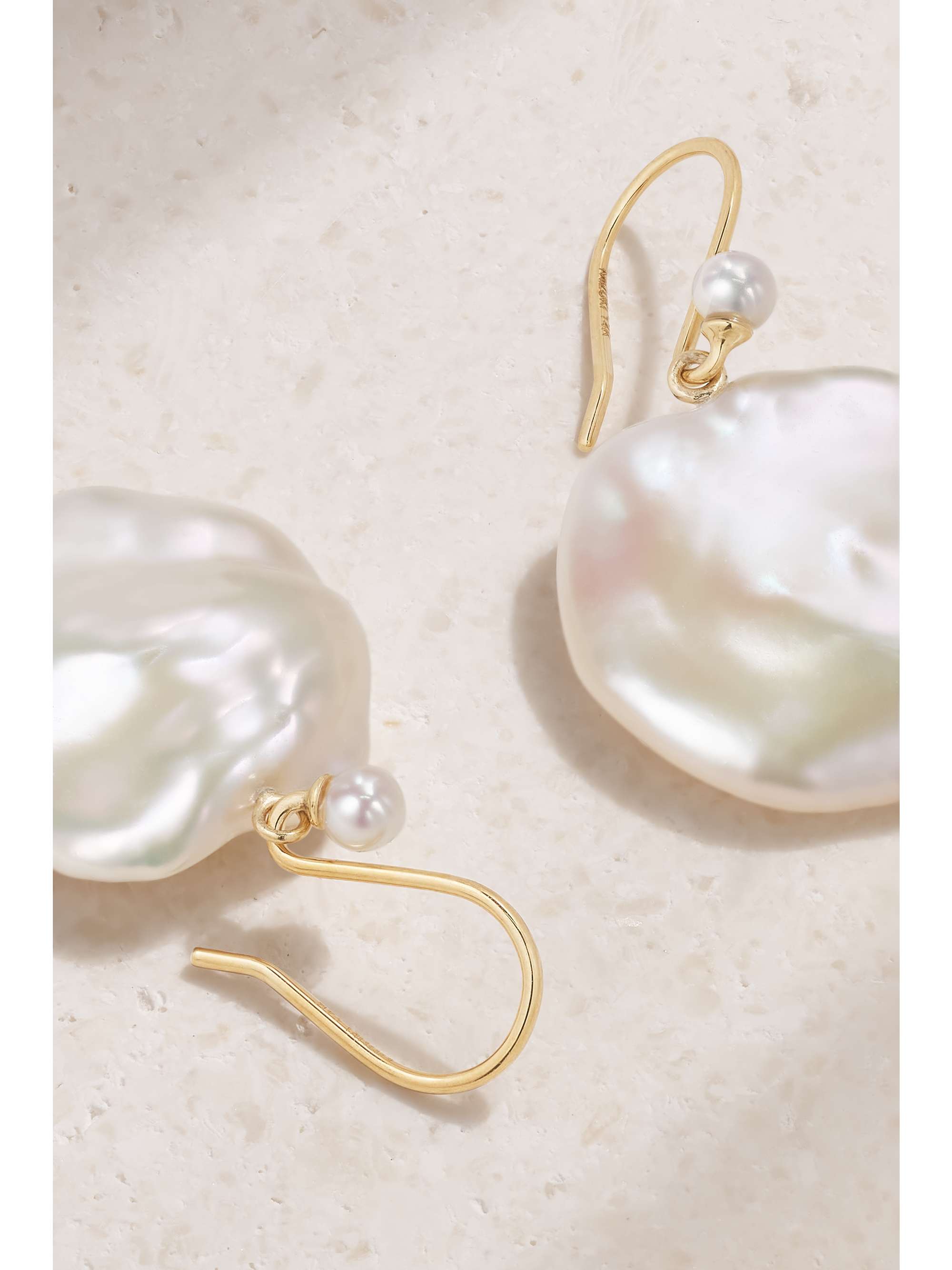 MIZUKI 14-karat gold pearl earrings