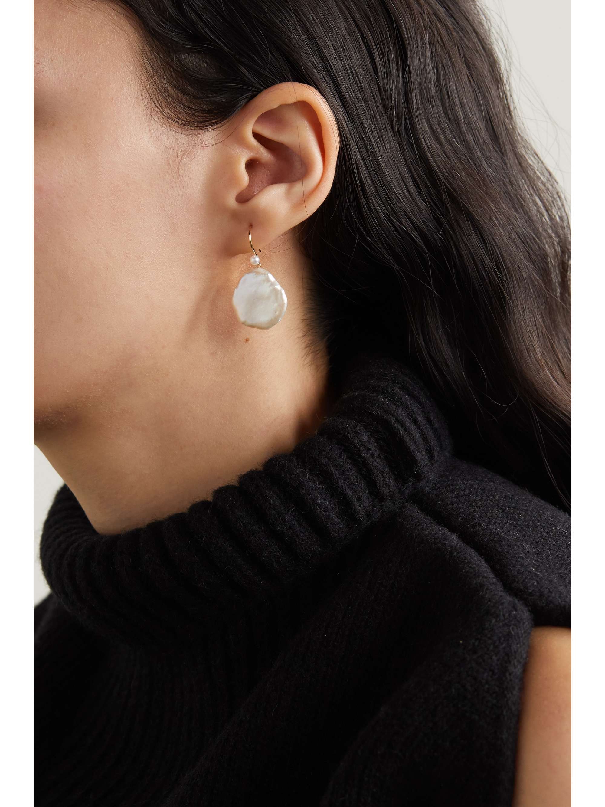 MIZUKI 14-karat gold pearl earrings