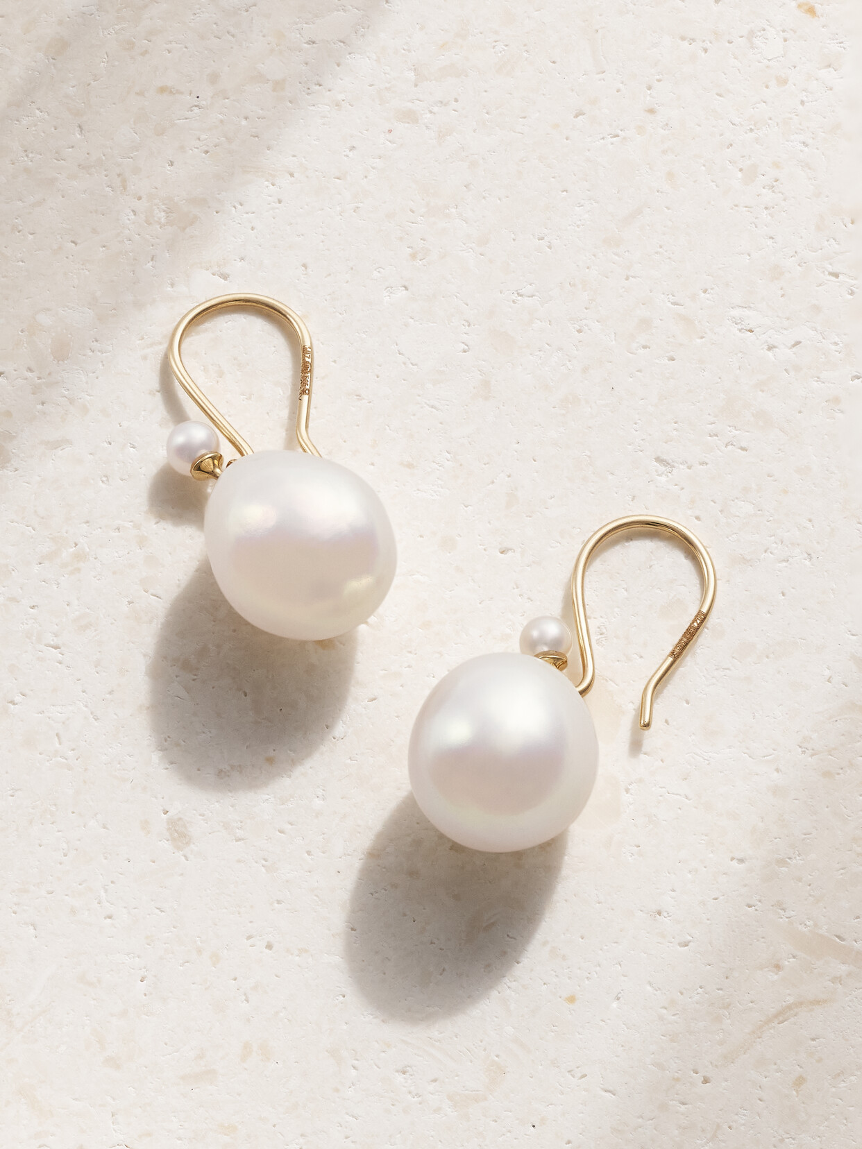 Mizuki 14-karat Gold Pearl Earrings