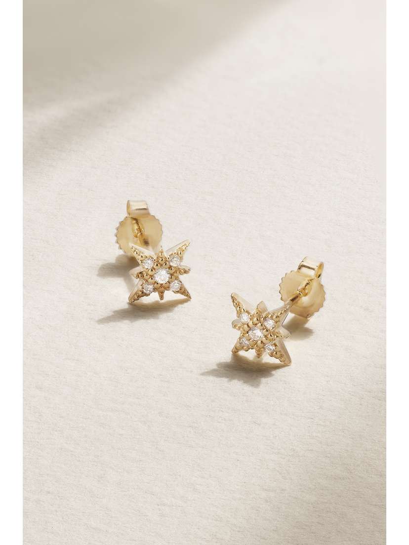 Mizuki 14-karat Gold Diamond Earrings