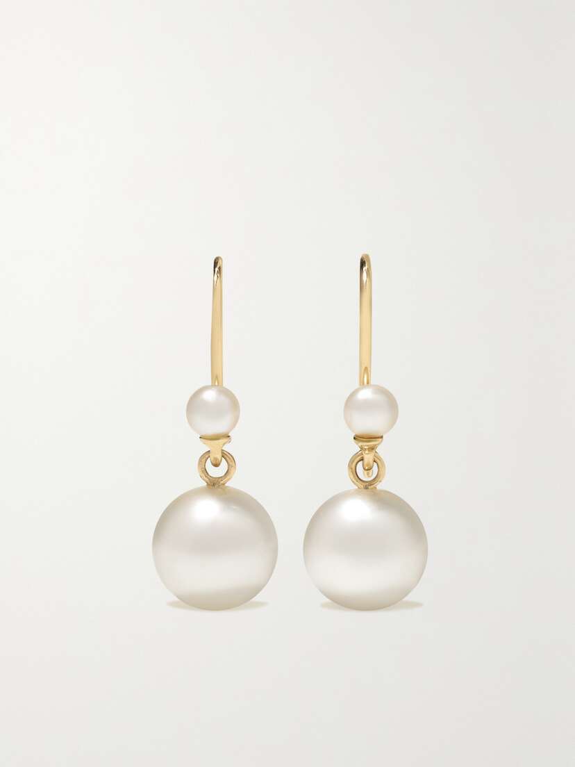 Mizuki 14-karat Gold Pearl Earrings