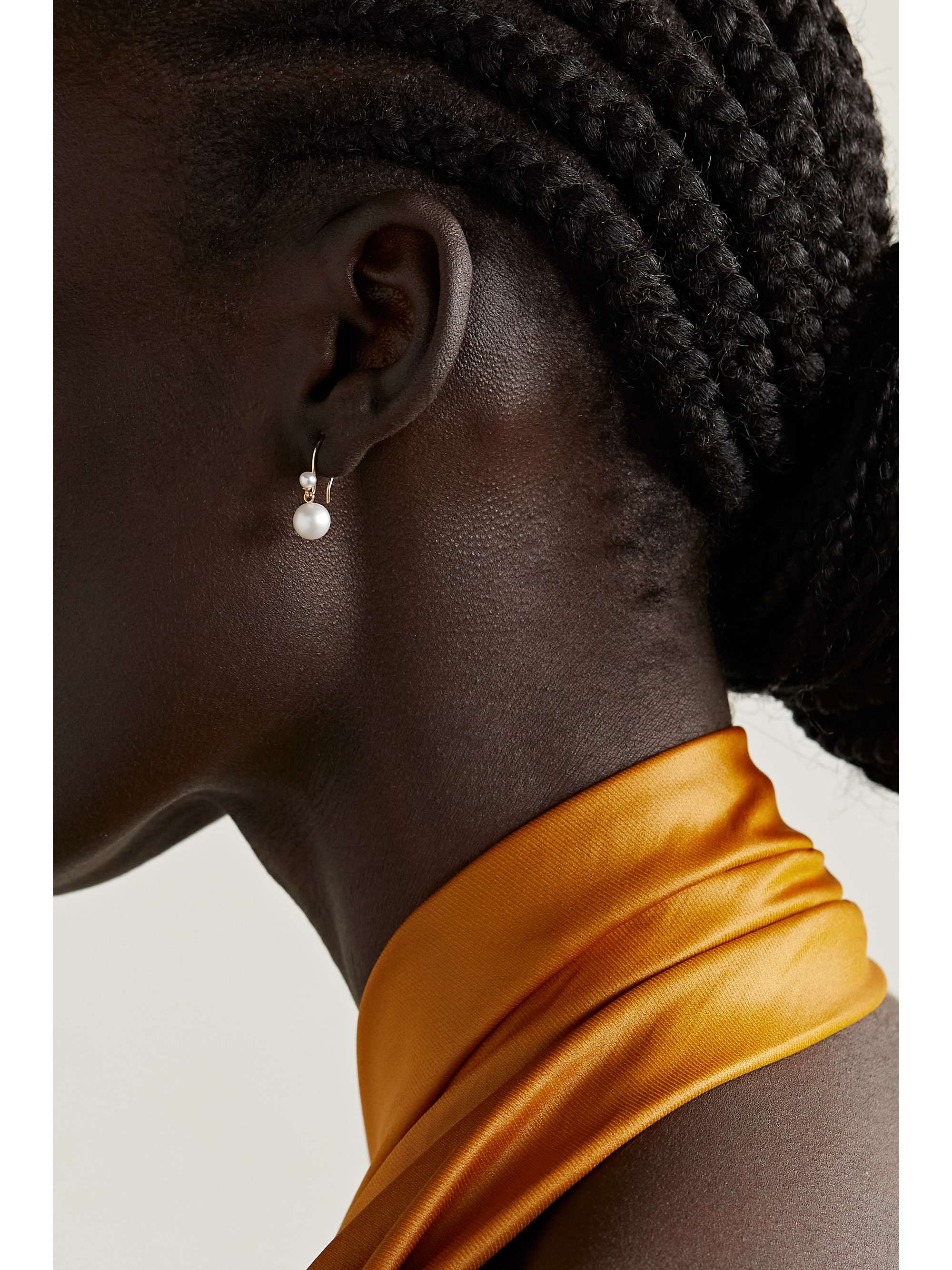 MIZUKI 14-karat gold pearl earrings