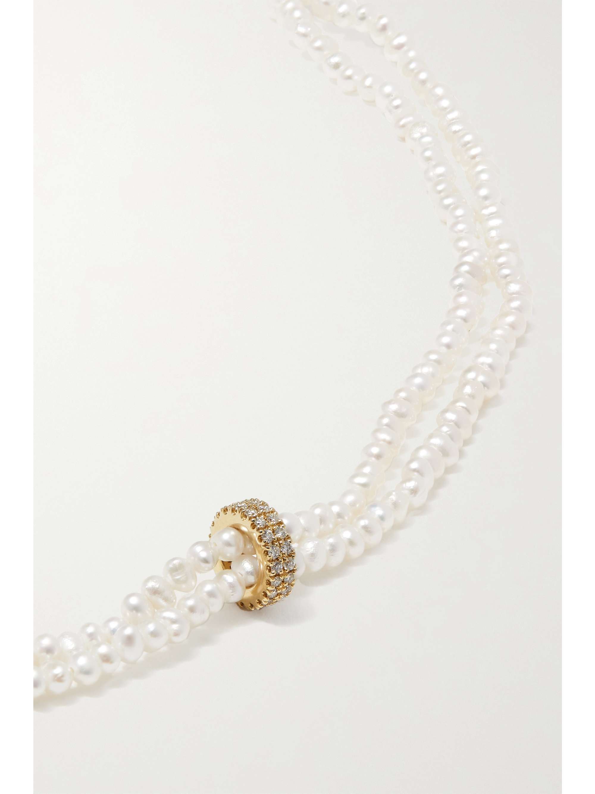 MIZUKI 14-karat gold, pearl and diamond necklace
