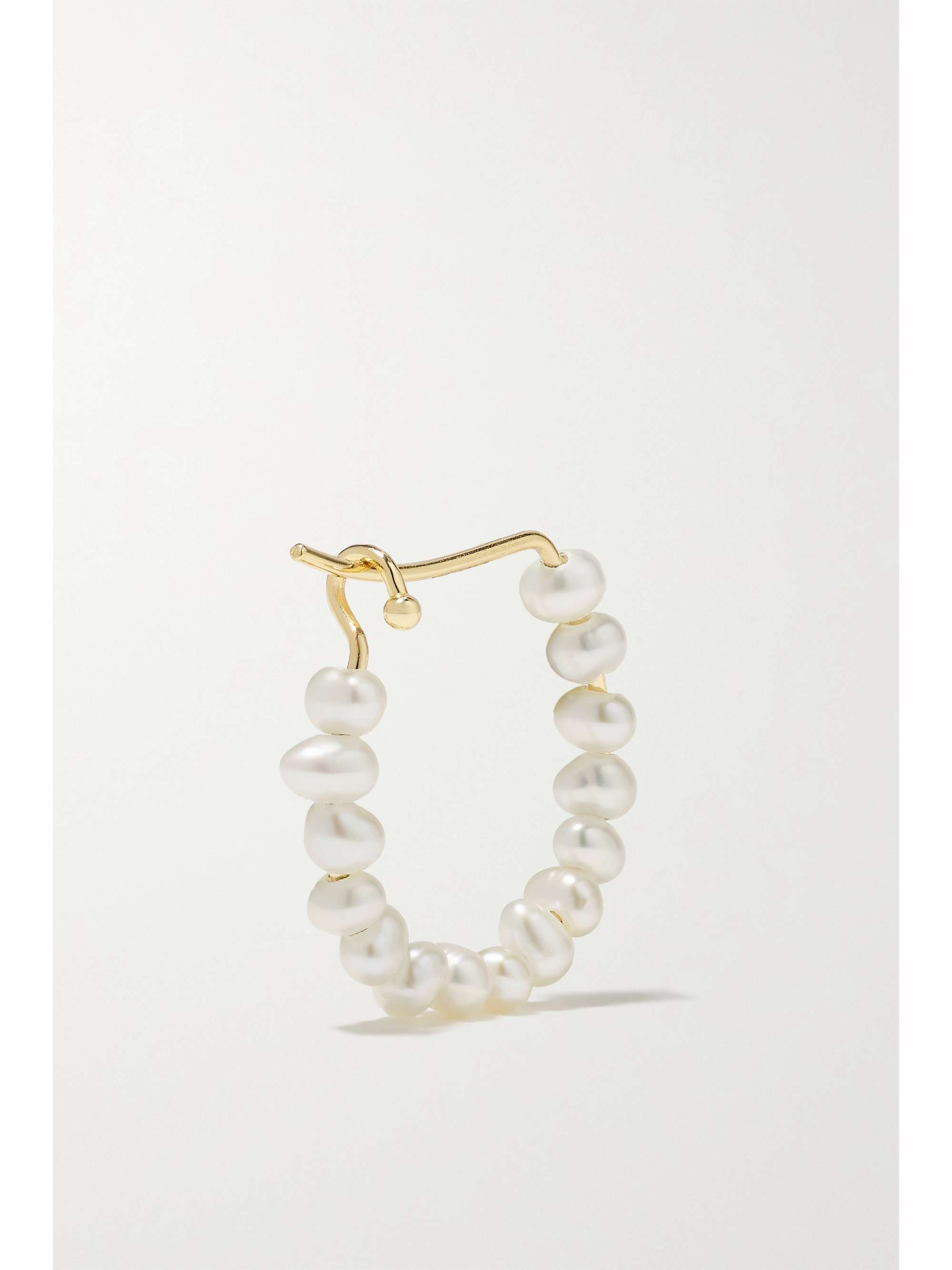 MIZUKI Creolen aus 14 Karat Gold mit Perlen
