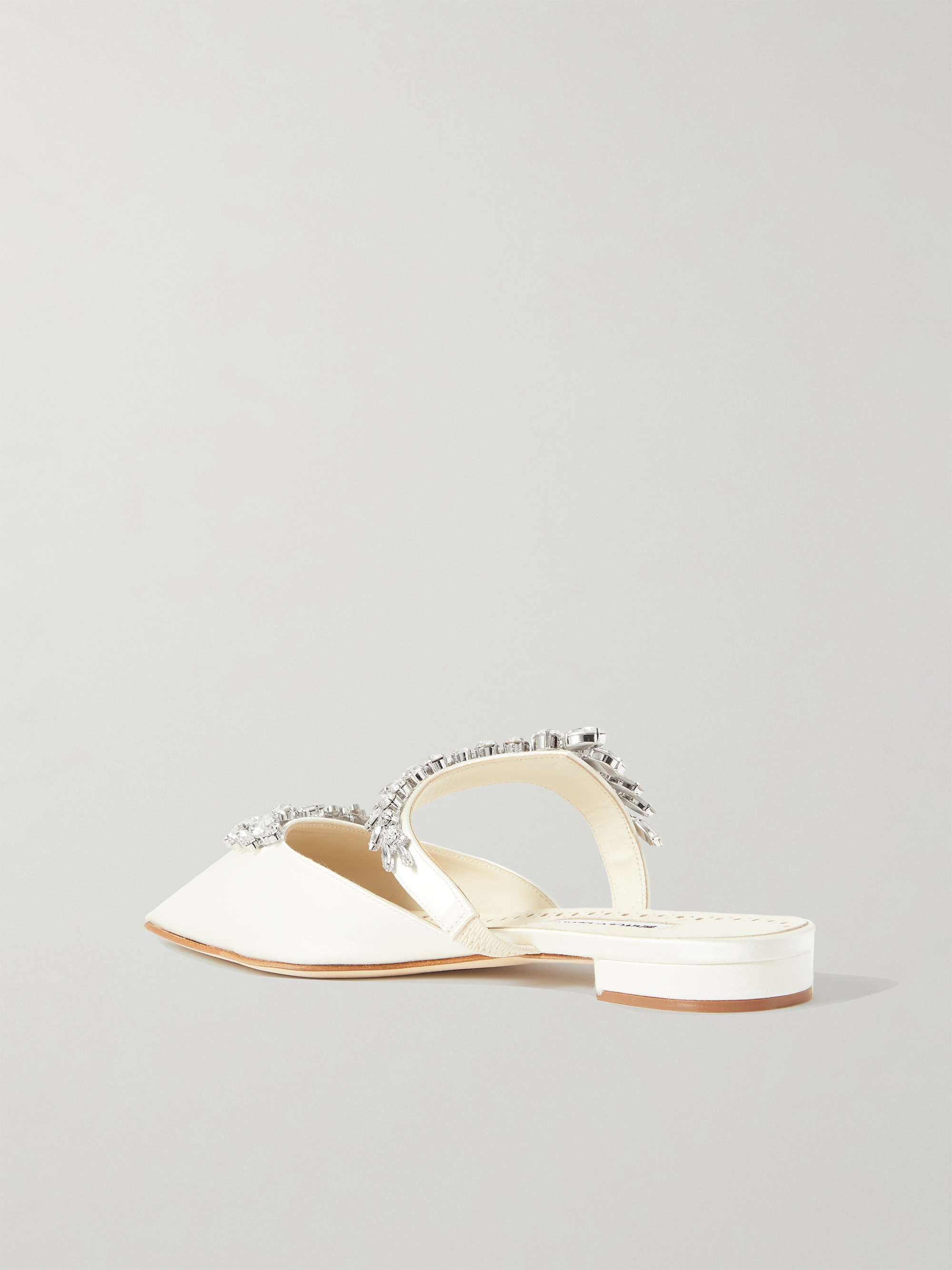 MANOLO BLAHNIK Lurum 45 crystal-embellished satin mules