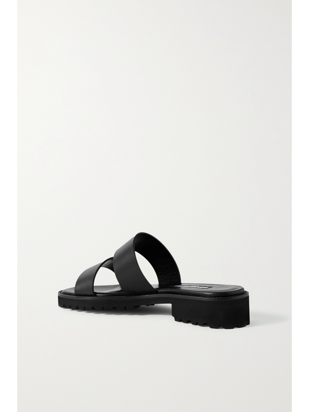 MANOLO BLAHNIK GADMU LEATHER SLIDES