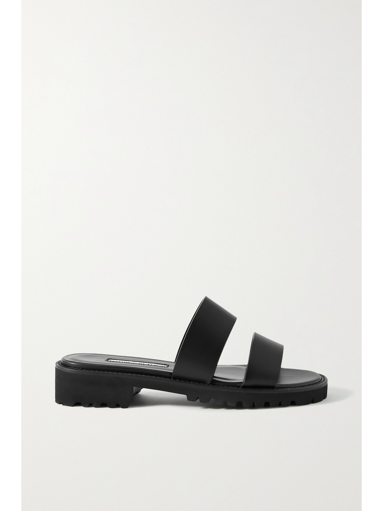 MANOLO BLAHNIK GADMU LEATHER SLIDES