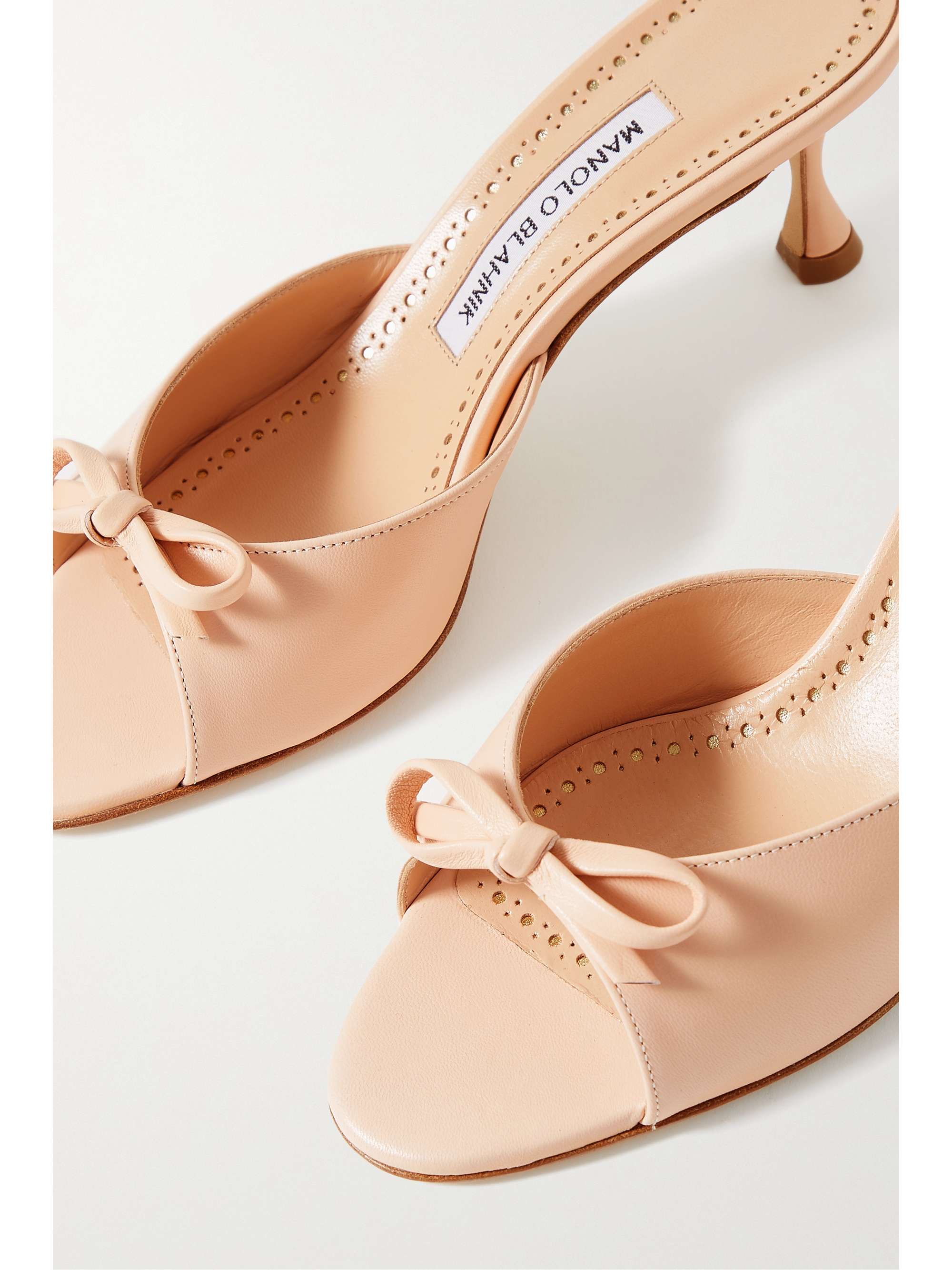 Beige Pertinanu bow-embellished leather 