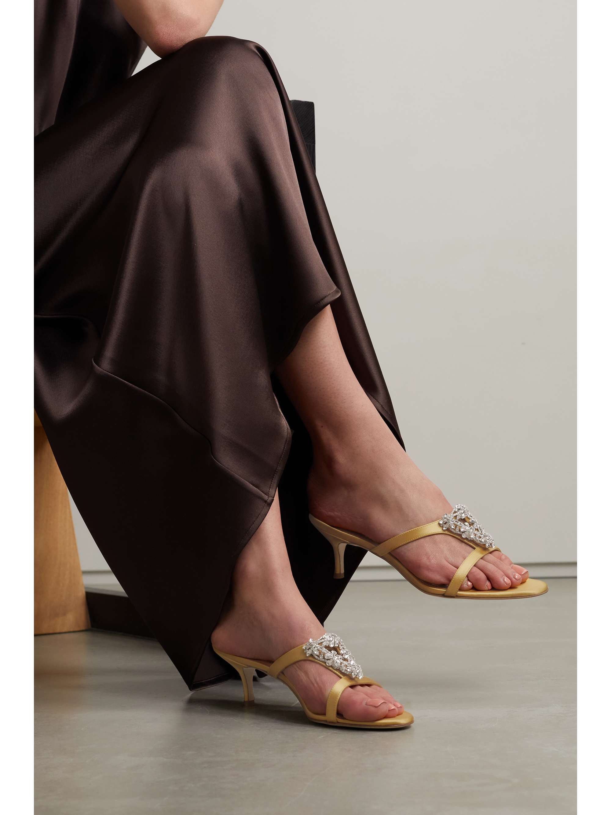 yellow manolo blahnik mules