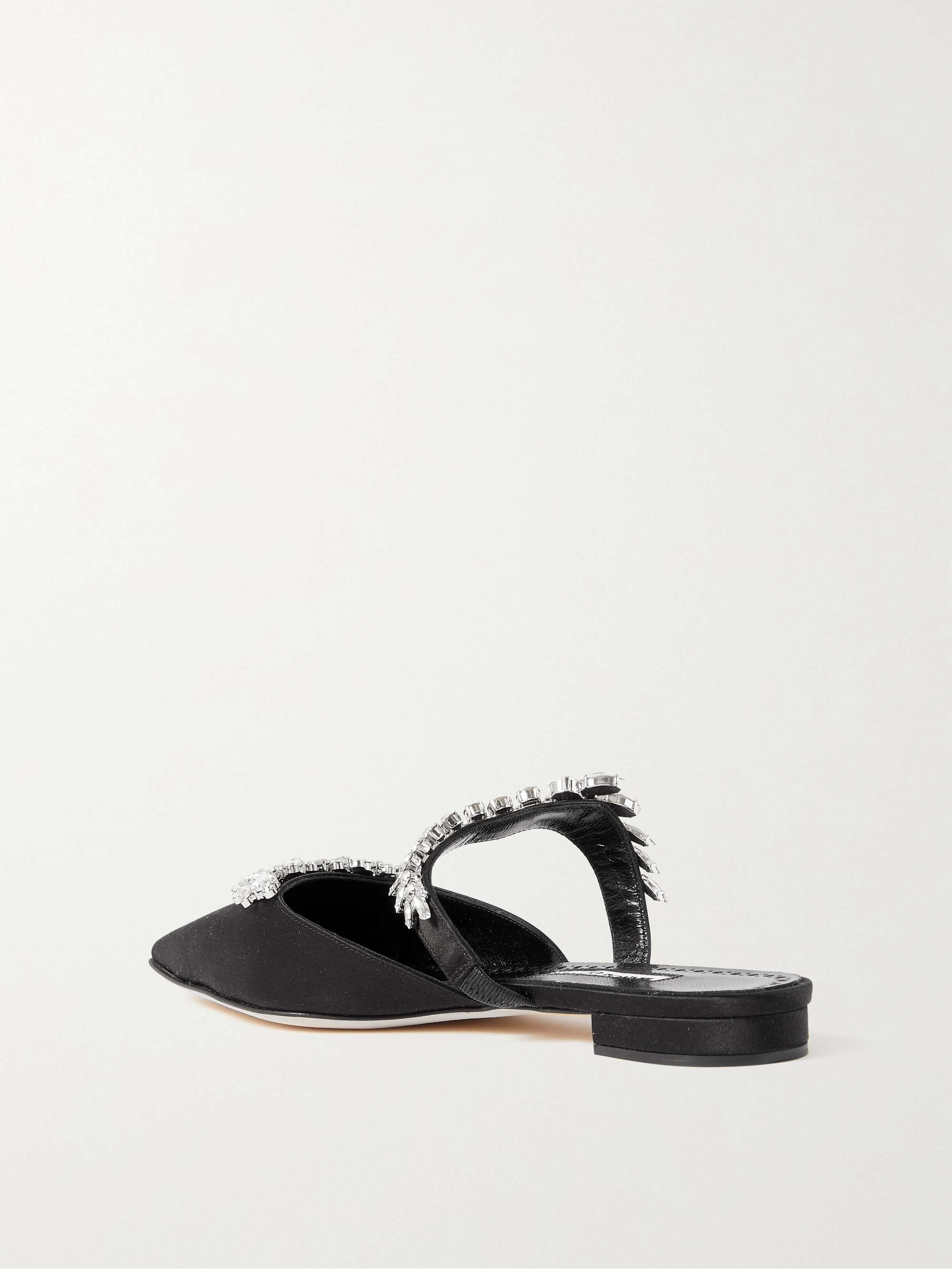 MANOLO BLAHNIK Lurum 45 crystal-embellished satin mules