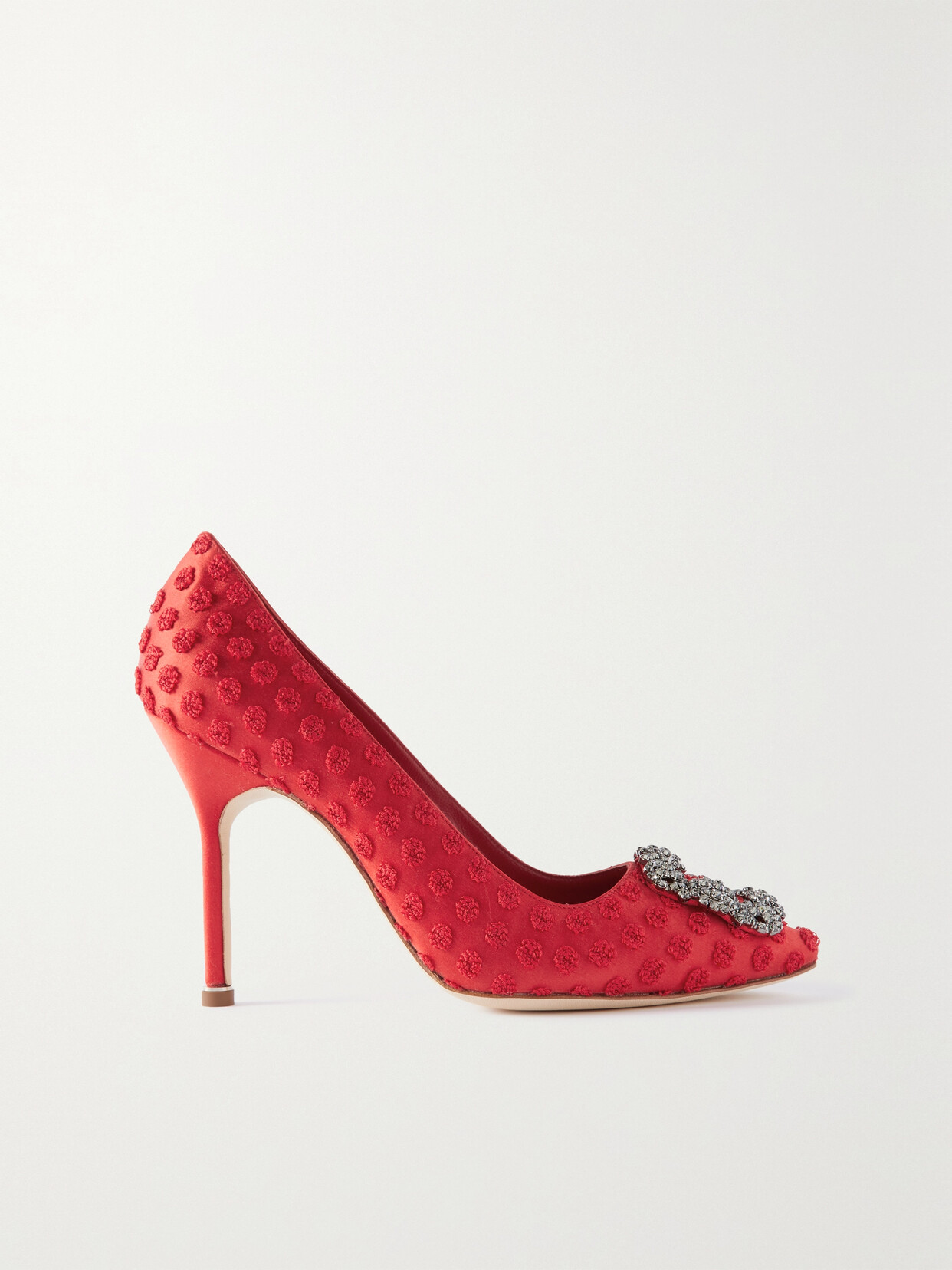 Manolo Blahnik Hangisi 105 Embellished Textured-satin Pumps - IT37