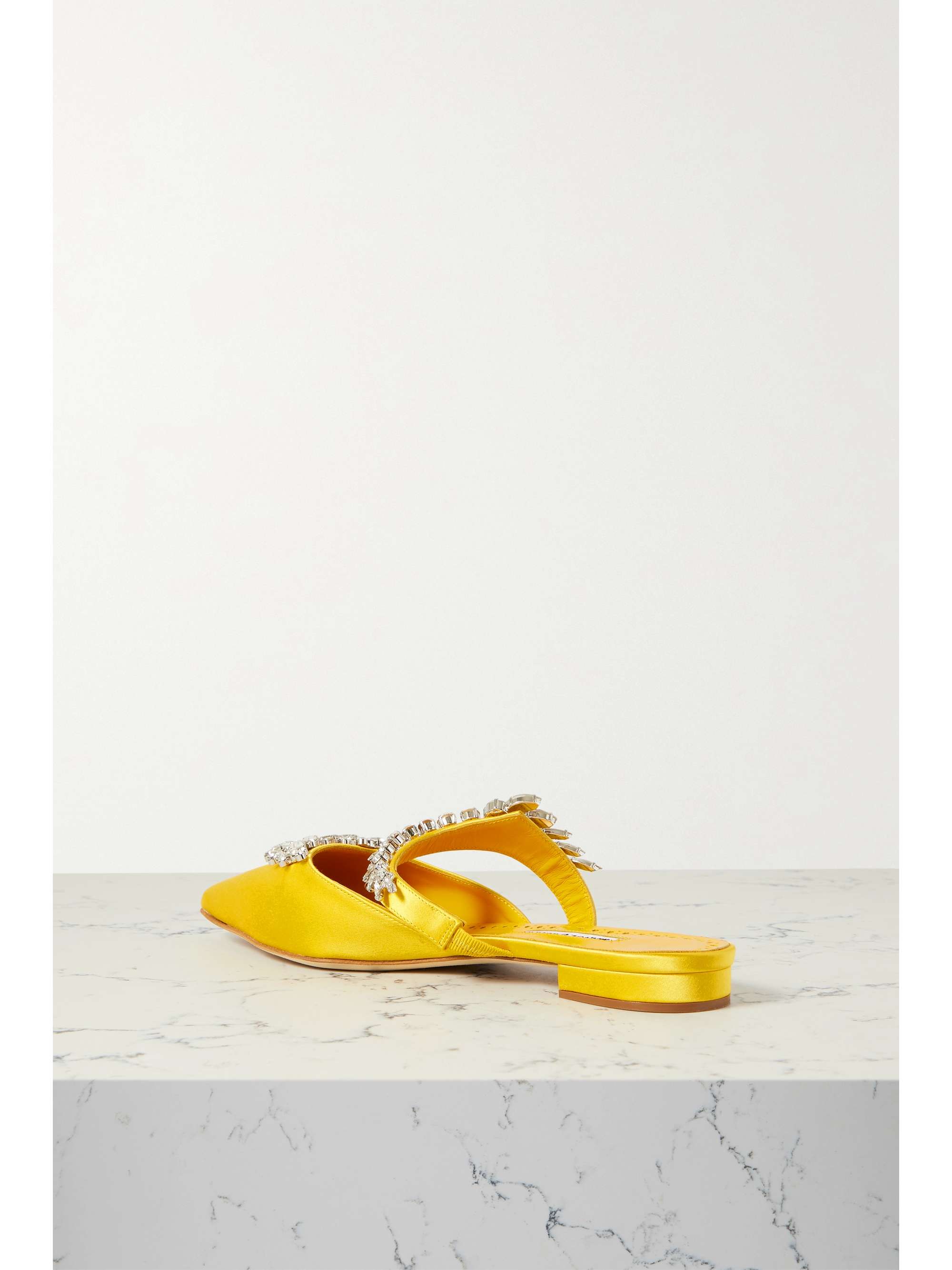MANOLO BLAHNIK Lurum 45 crystal-embellished satin mules