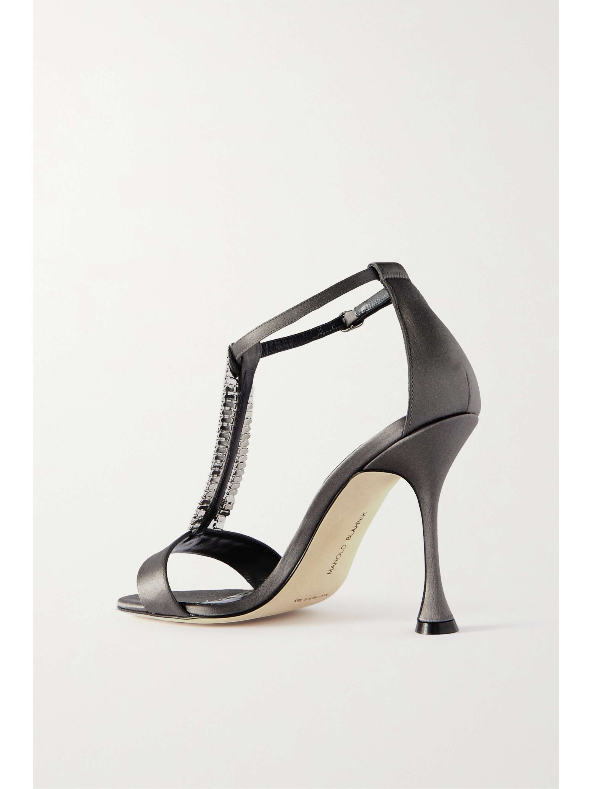 MANOLO BLAHNIK Bambi 105 水晶缀饰缎布凉鞋