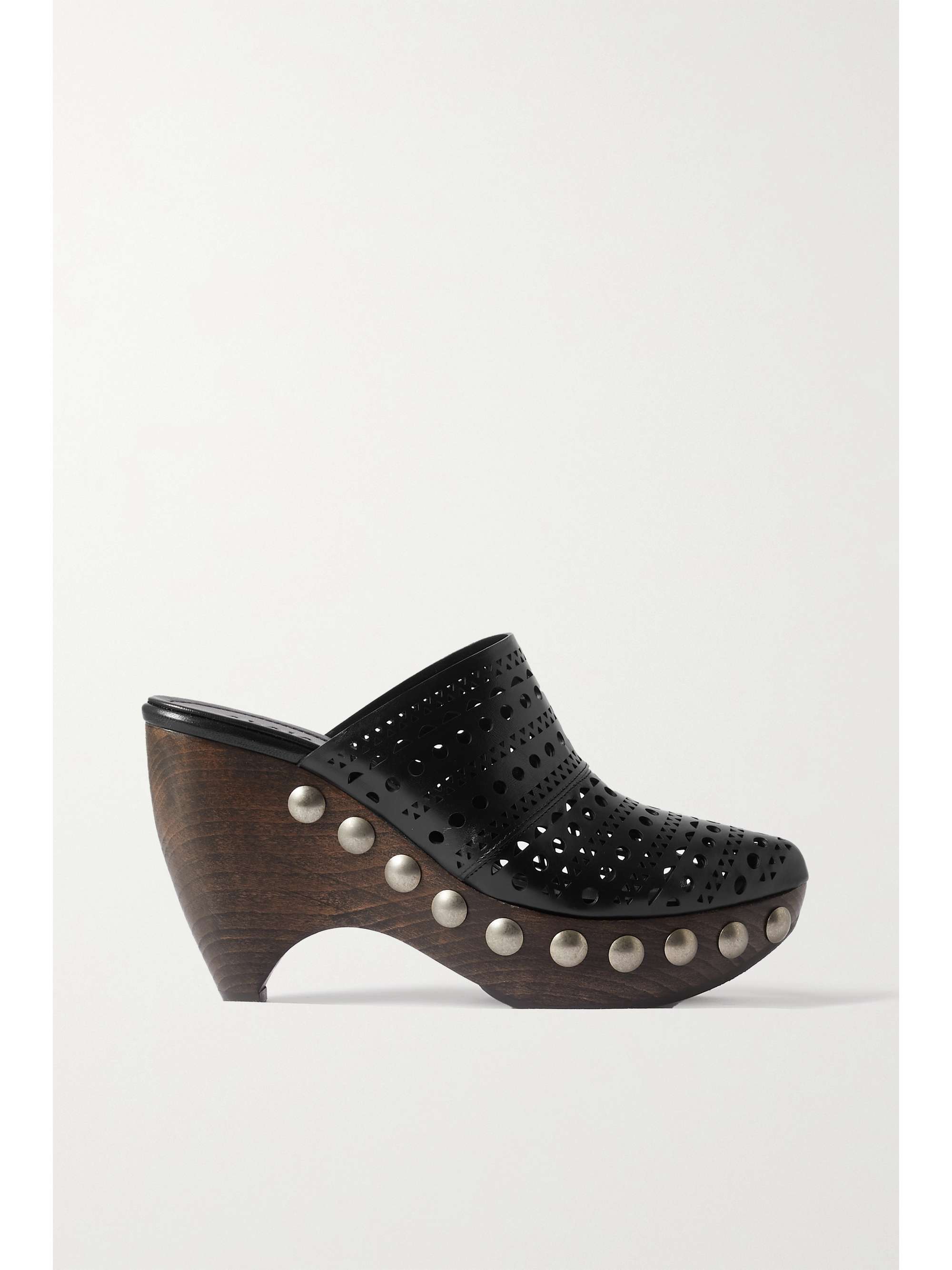 ALAÏA Le Sabot 85 studded laser-cut leather platform clogs | NET-A-PORTER