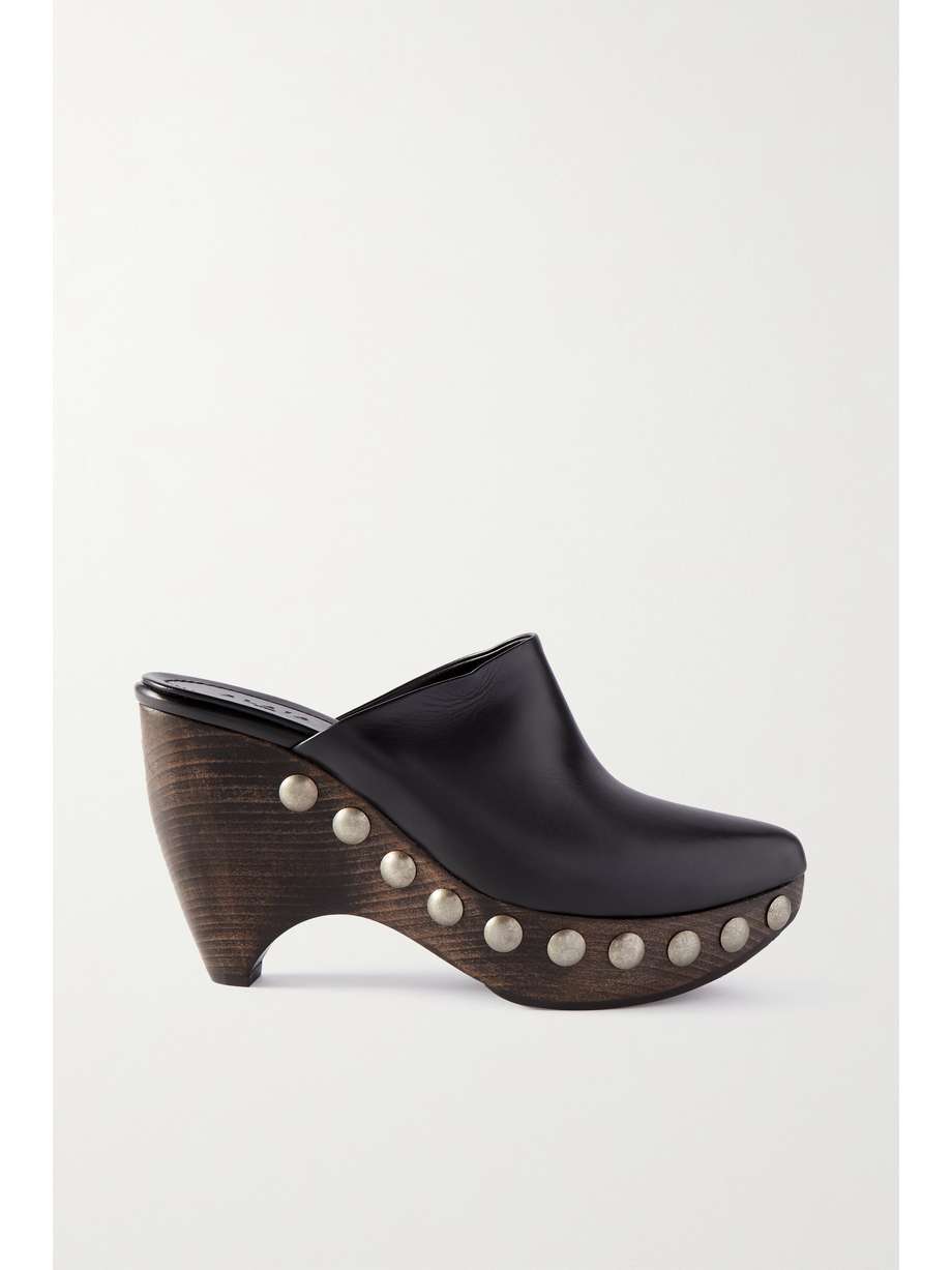 ALAÏA Le Sabot 125 studded leather platform clogs