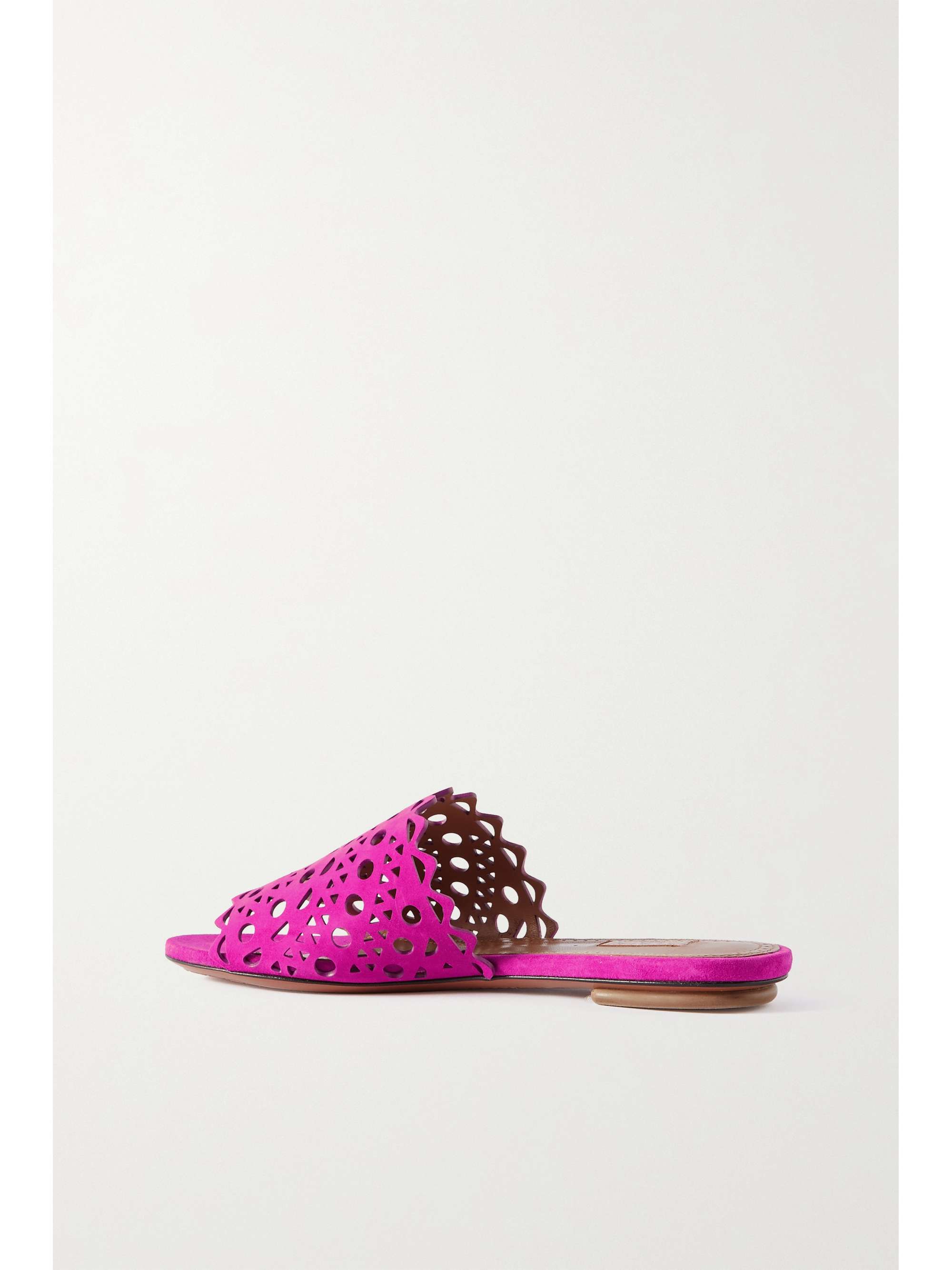 ALAÏA Laser-cut suede slides