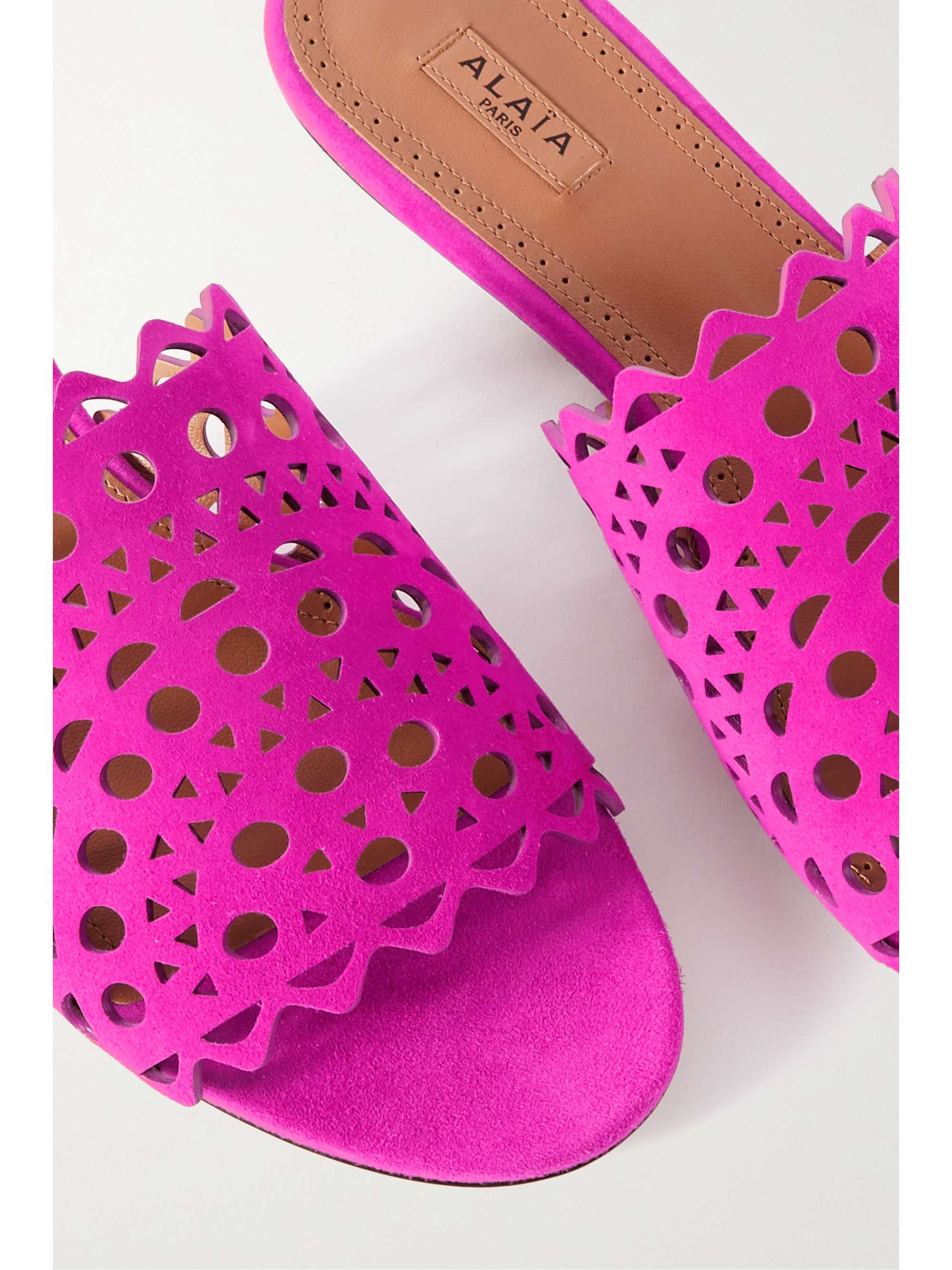 ALAÏA Laser-cut suede slides