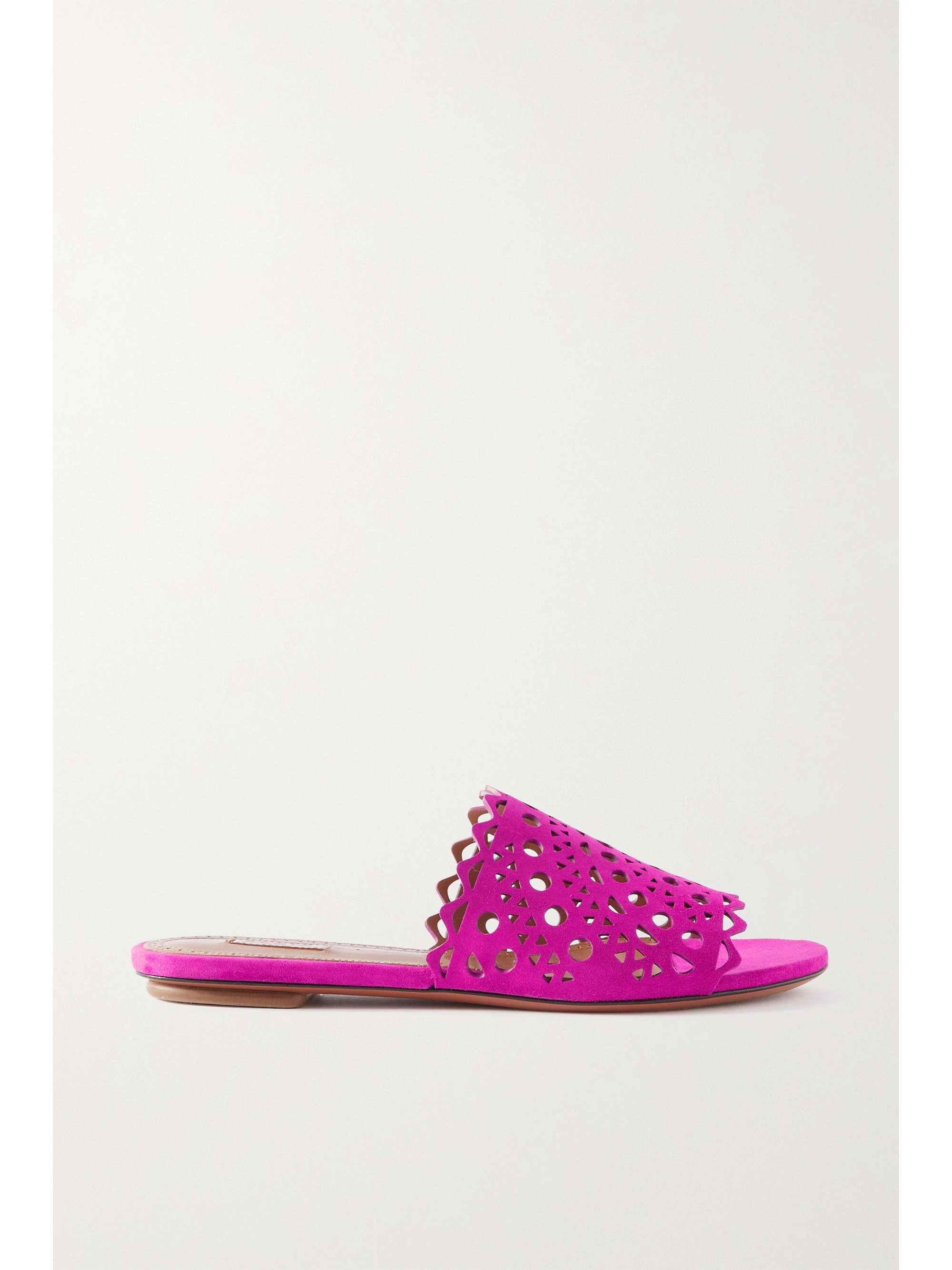 ALAÏA Laser-cut suede slides