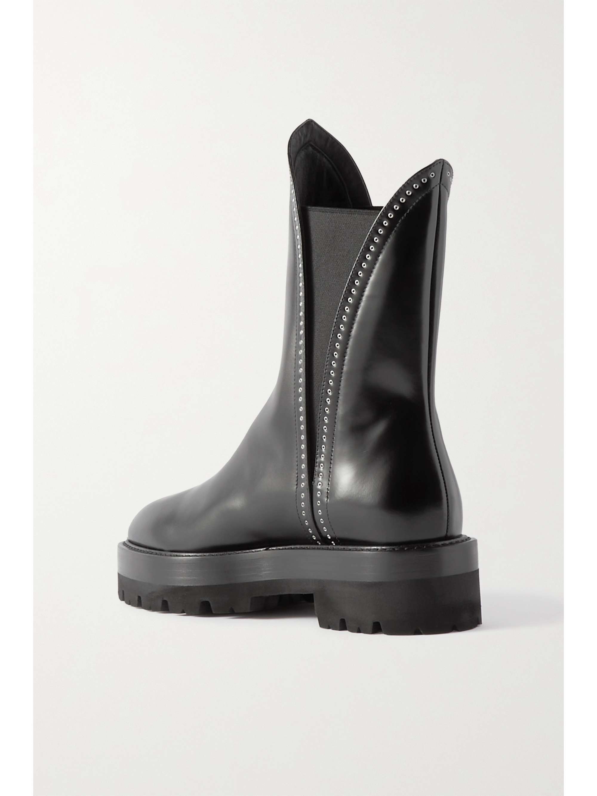 ALAÏA 50 studded glossed-leather Chelsea boots