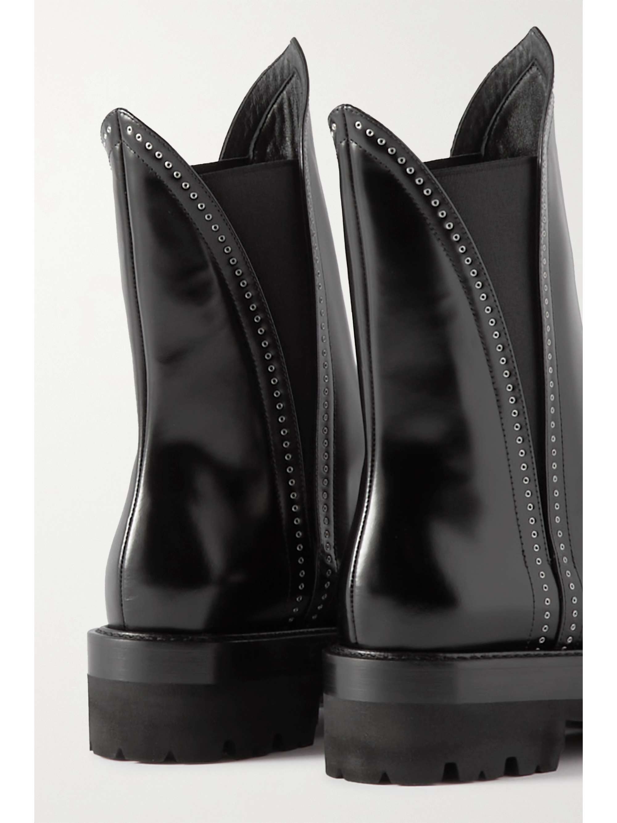 ALAÏA 50 studded glossed-leather Chelsea boots