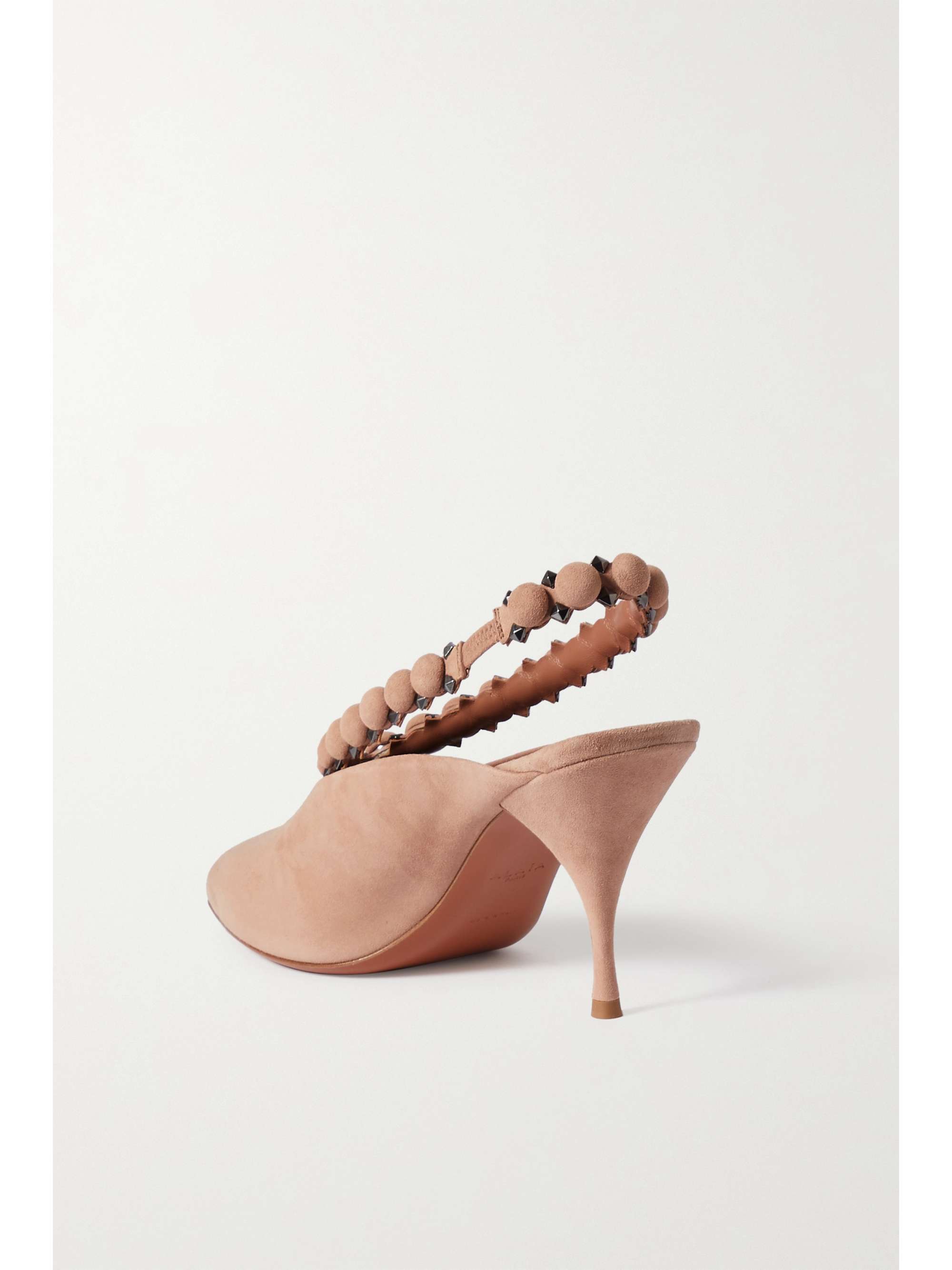 ALAÏA Embellished suede slingback pumps