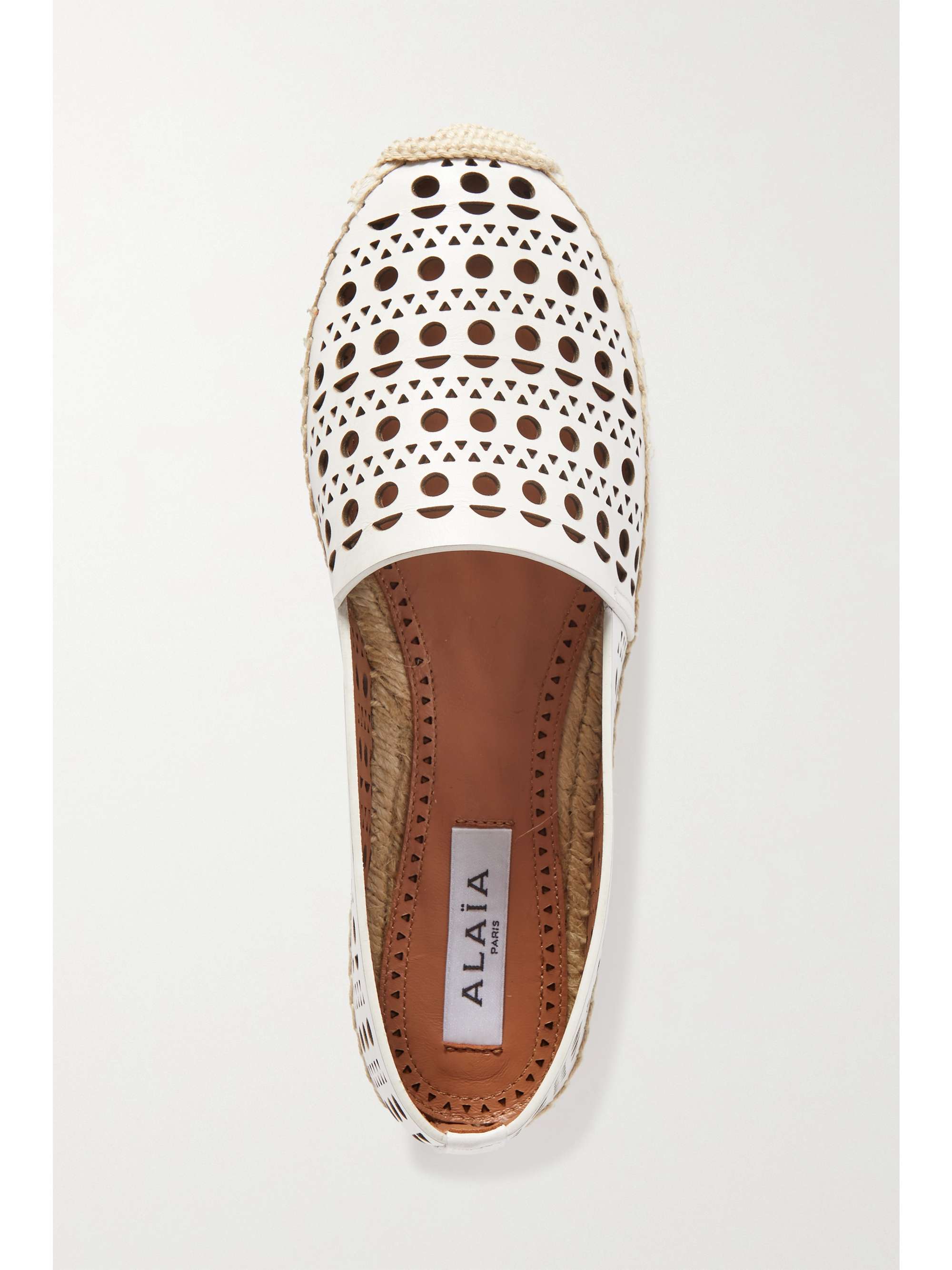 ALAÏA Laser-cut leather espadrilles