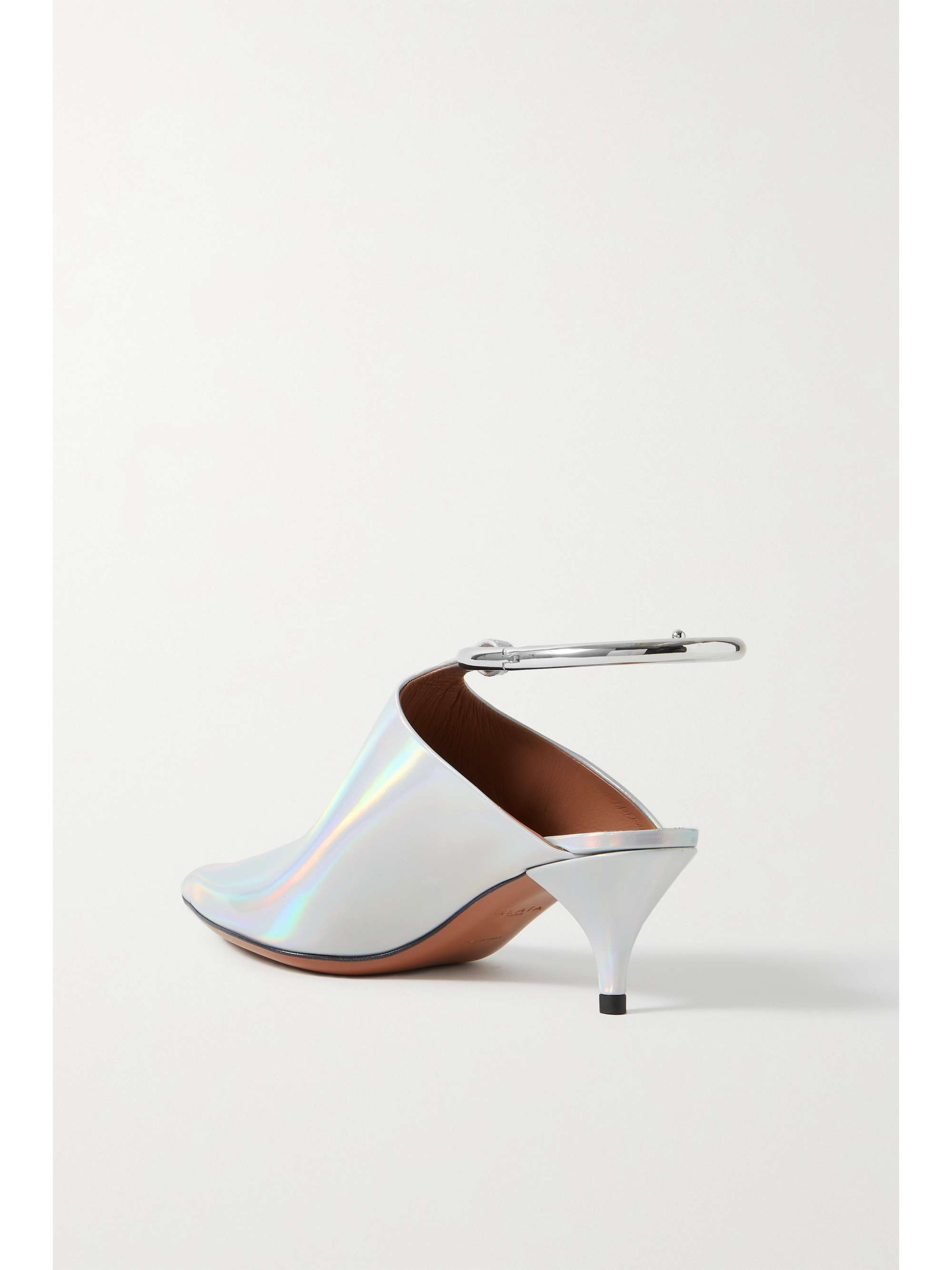 ALAÏA Convertible iridescent leather mules