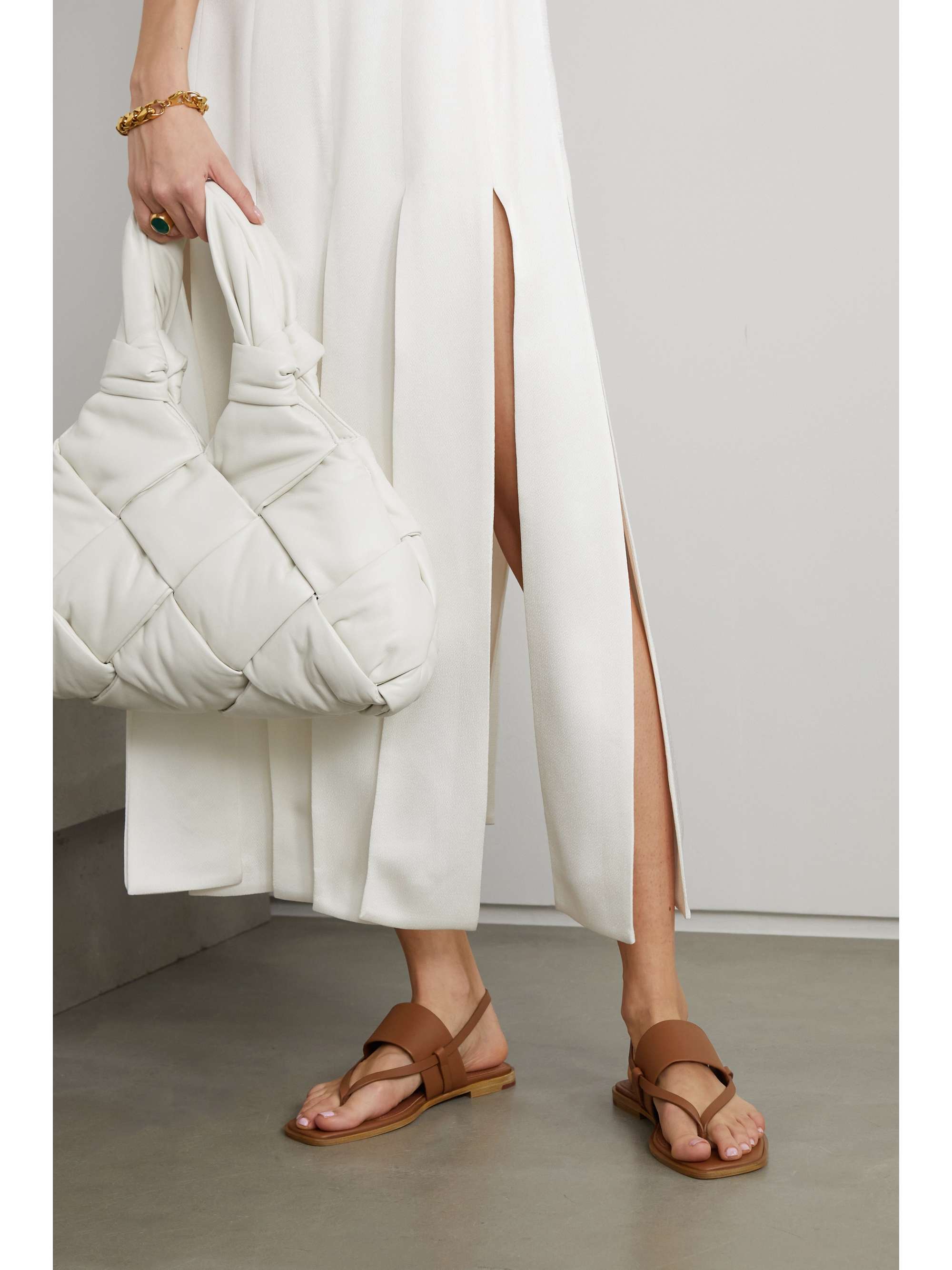 LORO PIANA Frances leather sandals