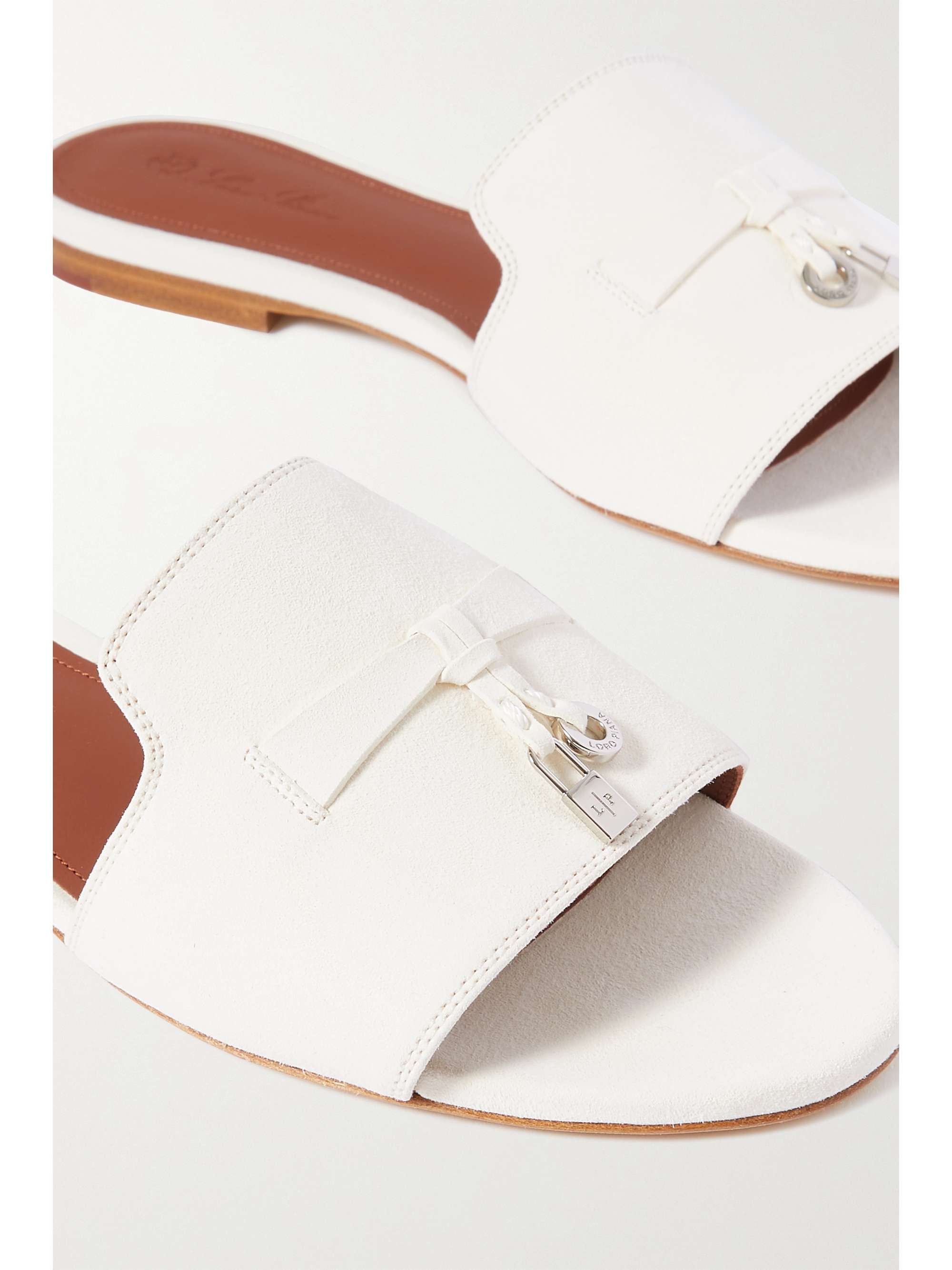 LORO PIANA Summer Charms suede slides