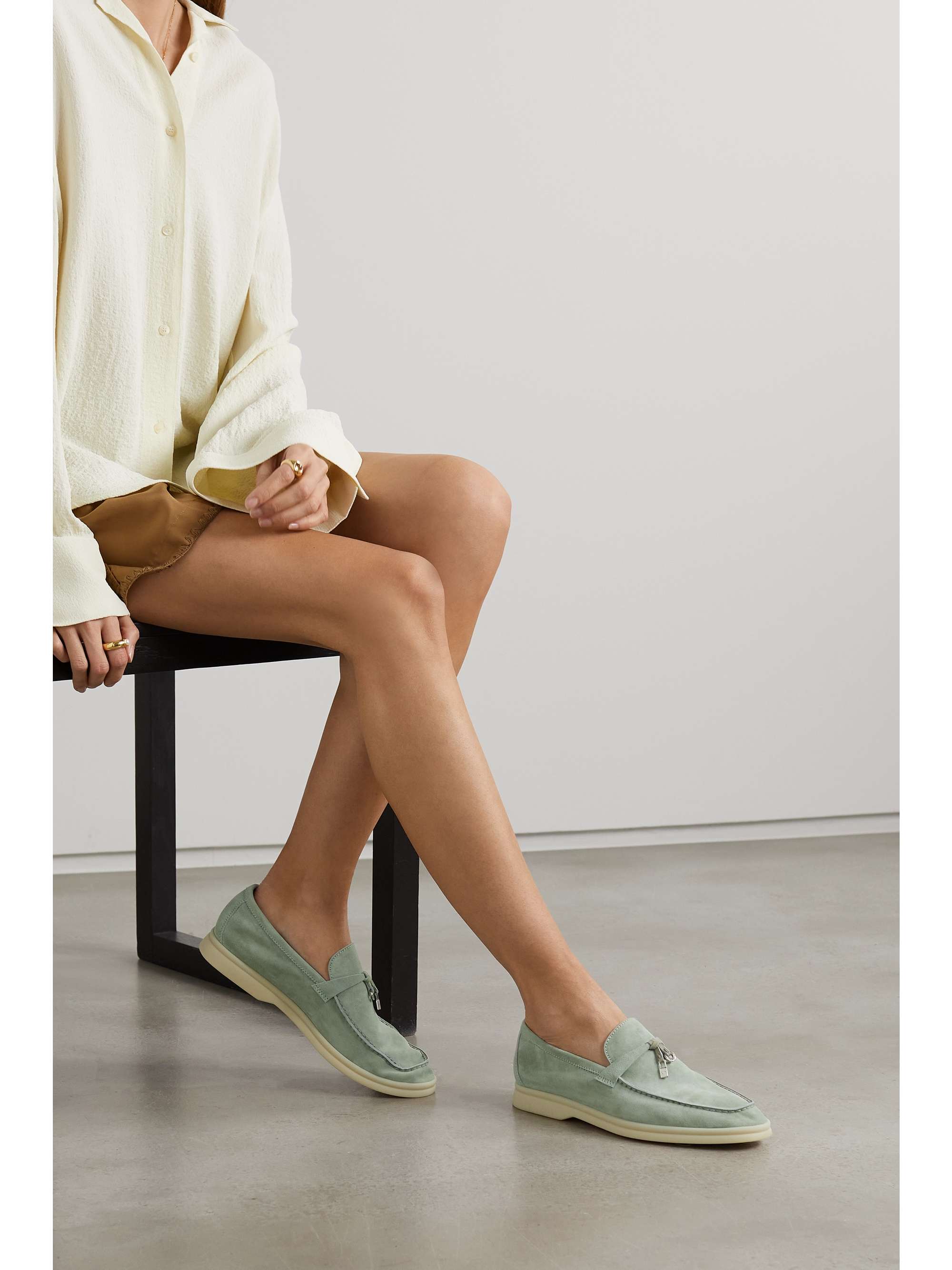 LORO PIANA Summer Charms Walk suede loafers