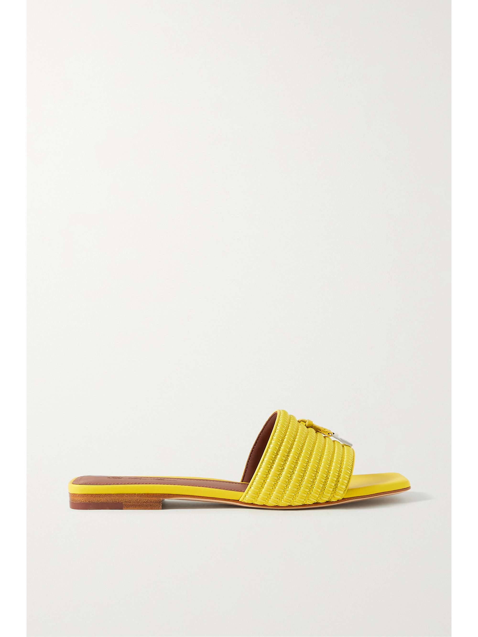 LORO PIANA Charms Sprightly ribbed embroidered leather slides